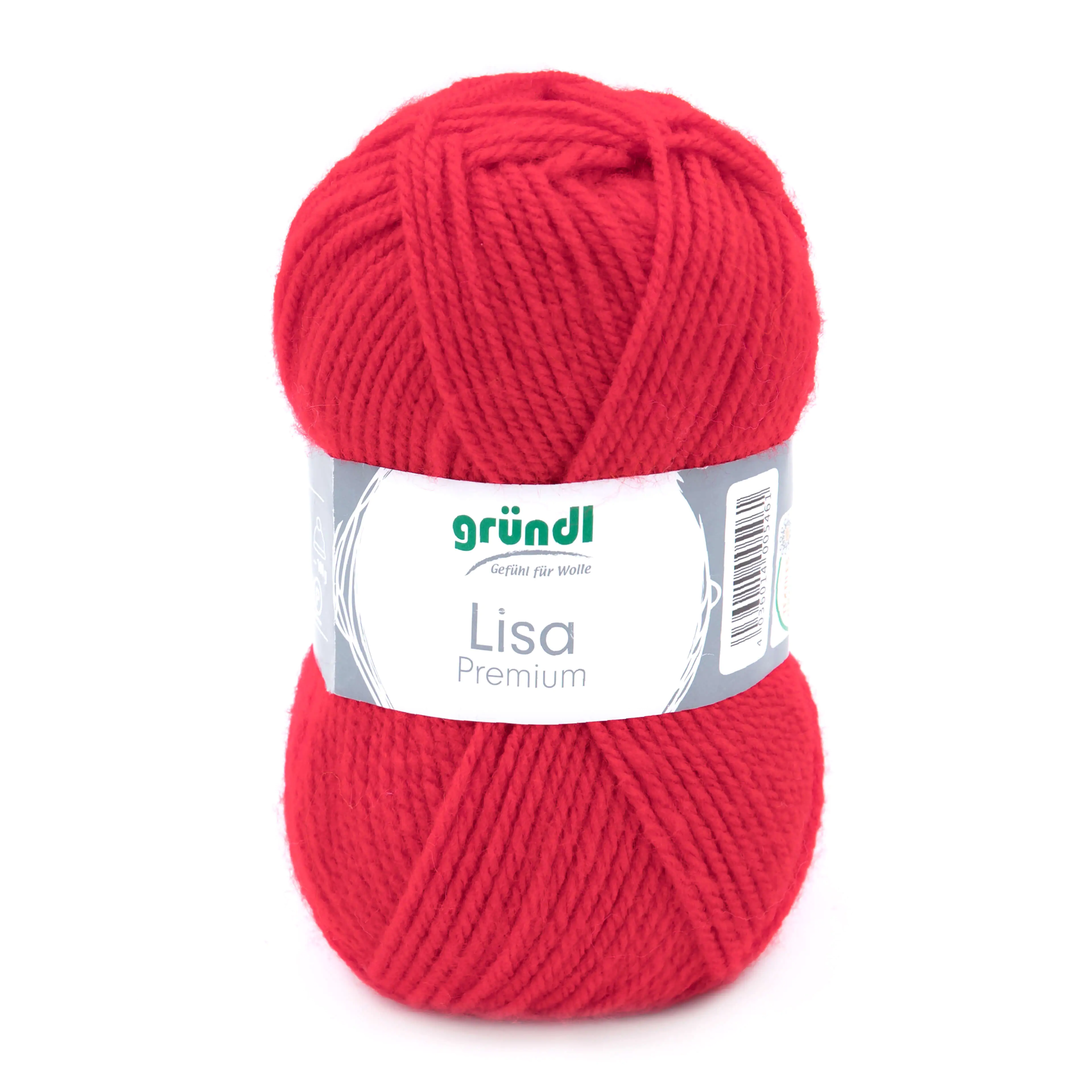 4036014005461 Gründl Wolle Lisa Premium uni 50 g signalrot