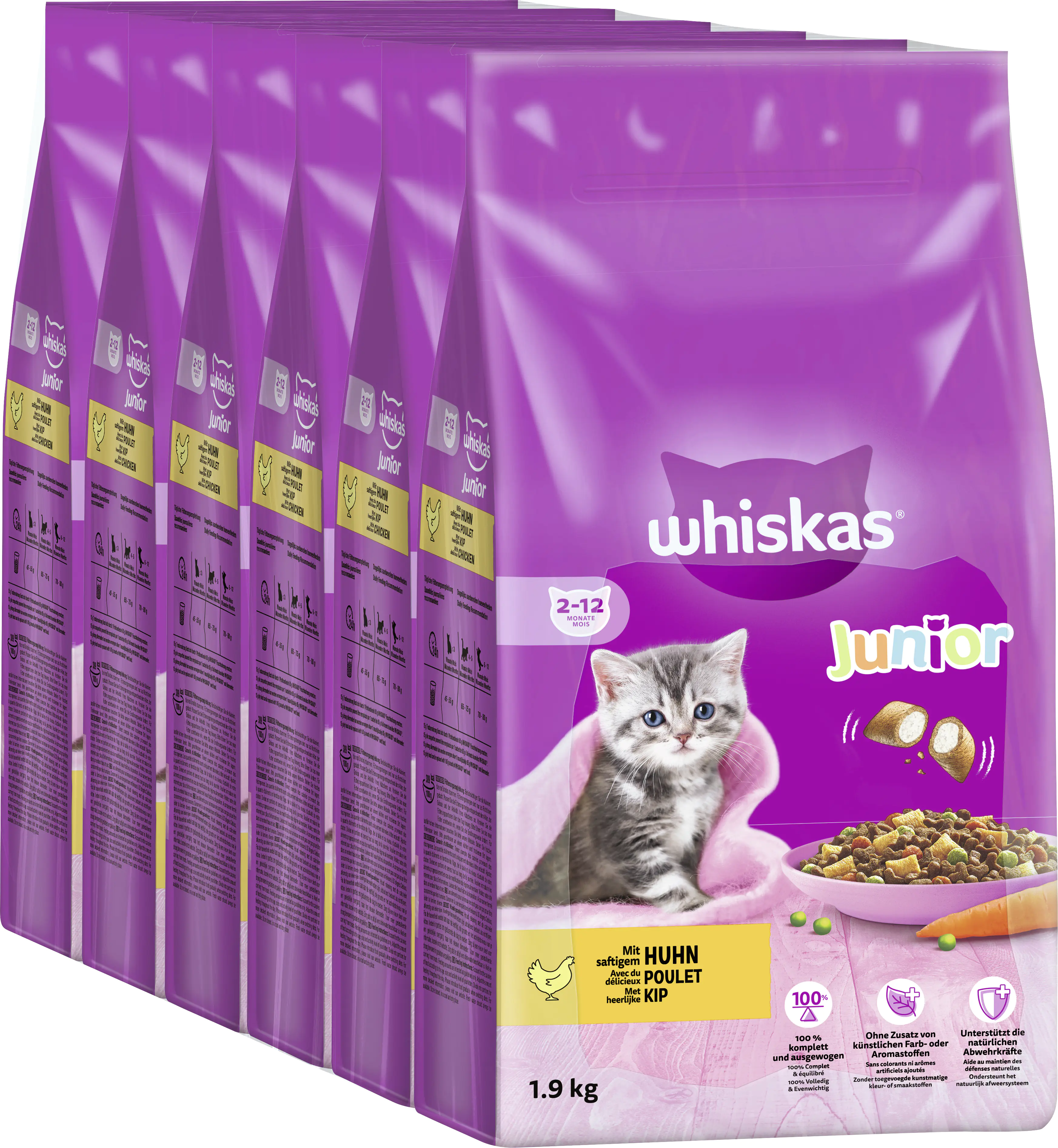 WHISKAS® Beutel Trocken Junior mit Huhn 1,9 kg 1,9 kg