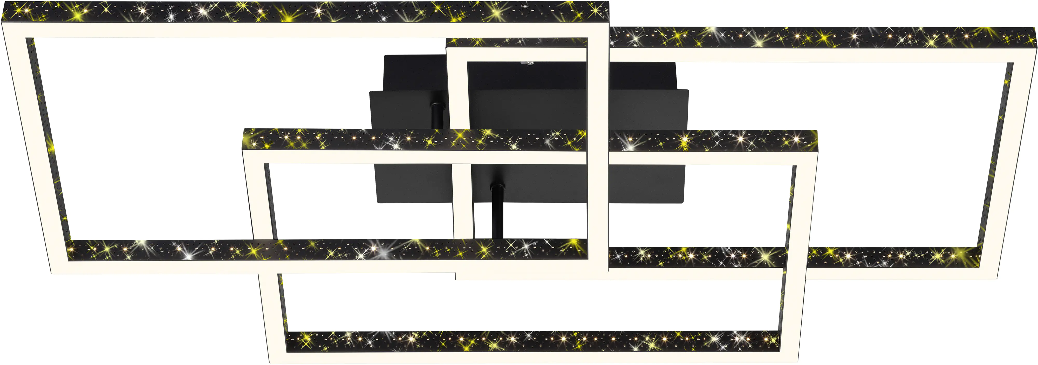 Briloner LED Deckenleuchte Frame 80 cm, schwarz, Glitzereffekt