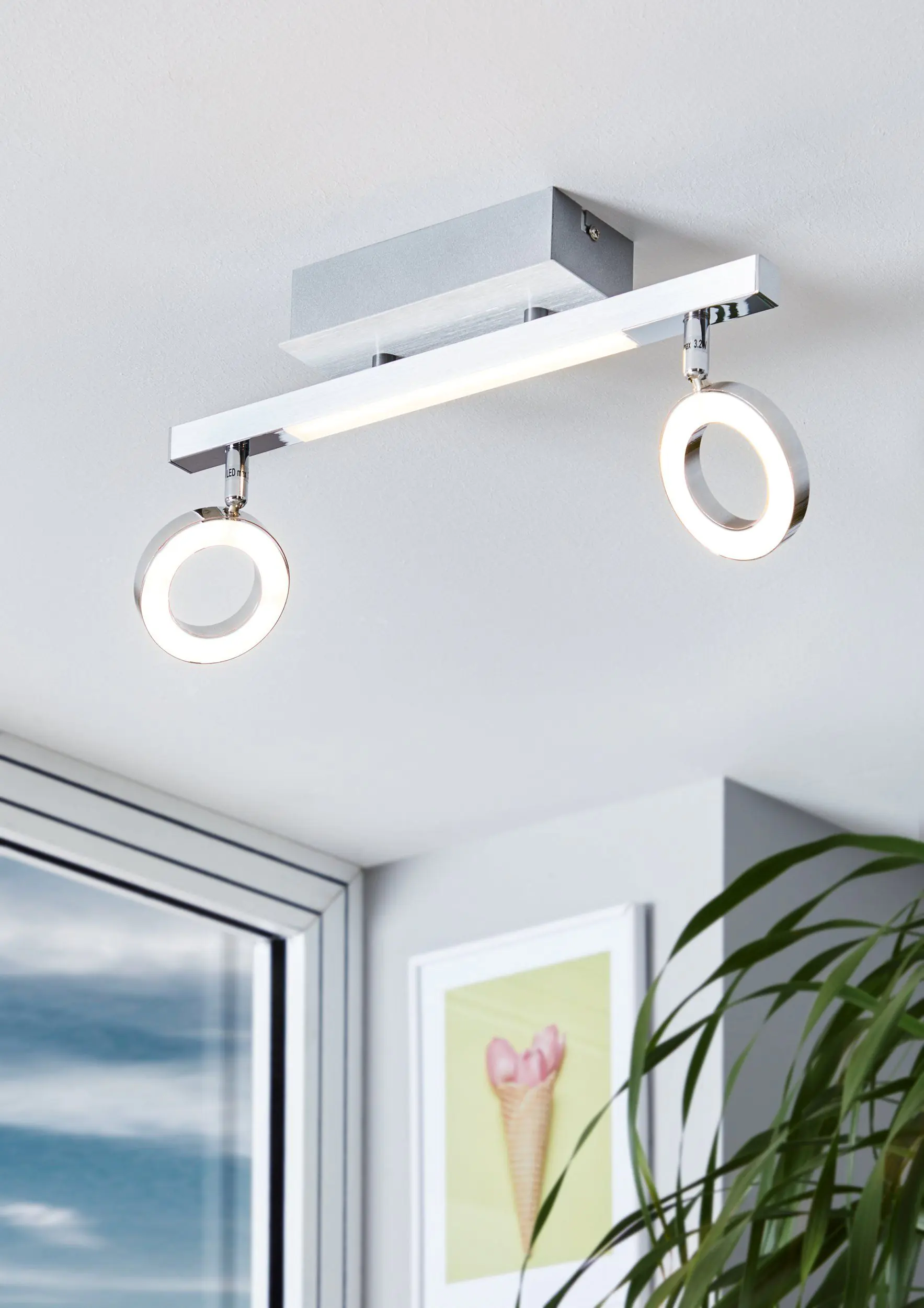 Eglo 2er LED Spot Cardillio 1 alu-chrom 39 x 8,5 cm warmweiß Eglo 2er LED Spot Cardillio 1 alu-chrom 39 x 8,5 cm warmweiß