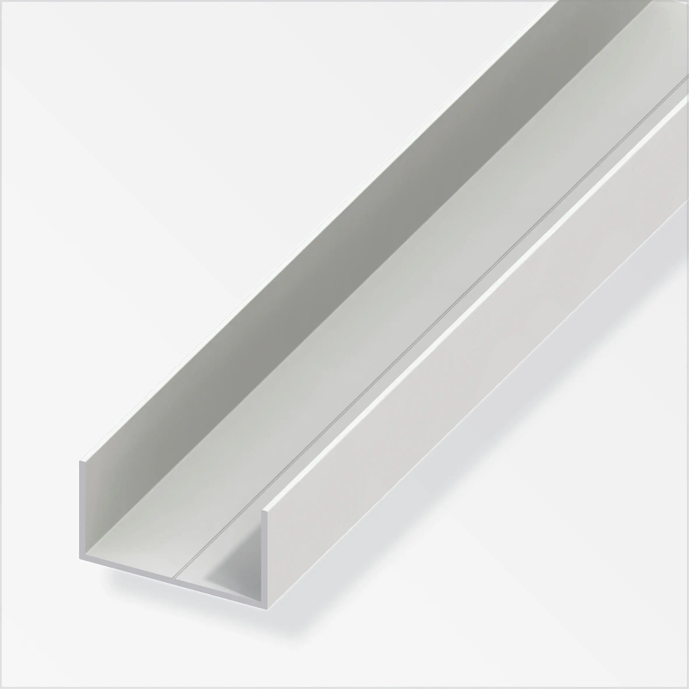 alfer Rechteck-U 1 m, 23.5 x 43.5 x 1.5 mm PVC (Kunststoff) glatt weiss