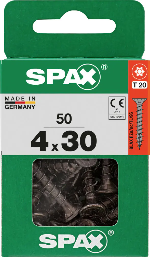 Spax Universalschrauben 4 x 30 mm T20 Vollgewinde - 50 Stk. 