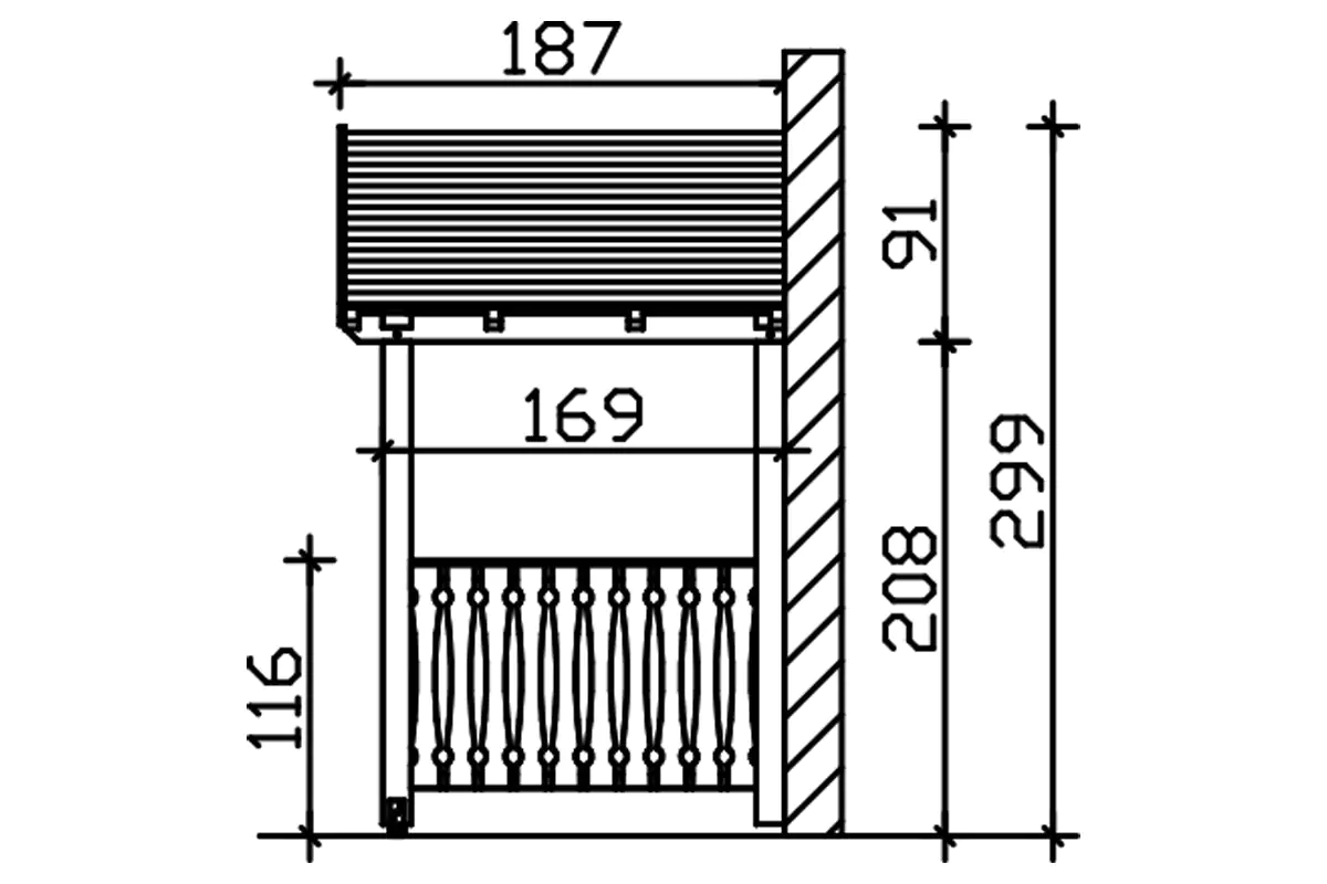 SKAN HOLZ Vordach Stralsund Typ 8 360 x 187 cm, natur SKAN HOLZ Vordach Stralsund Typ 8 360 x 187 cm, natur