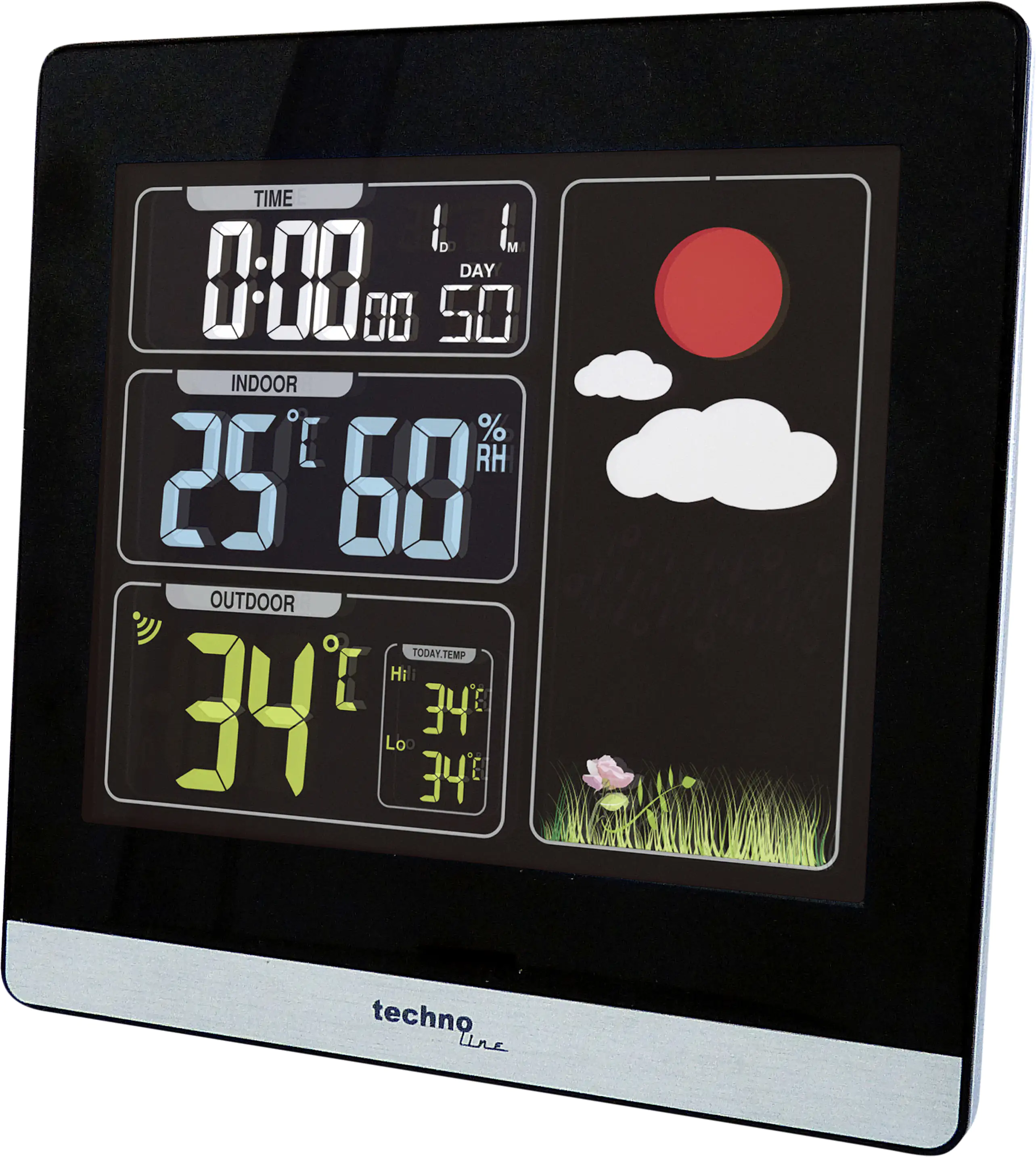 Technoline Wetterstation WS 6448 schwarz silber
