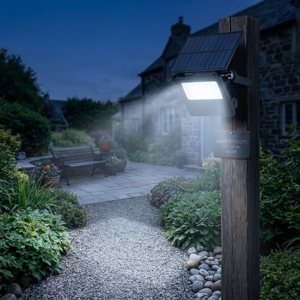 Light & More LED Solar-Strahler kaltweiß