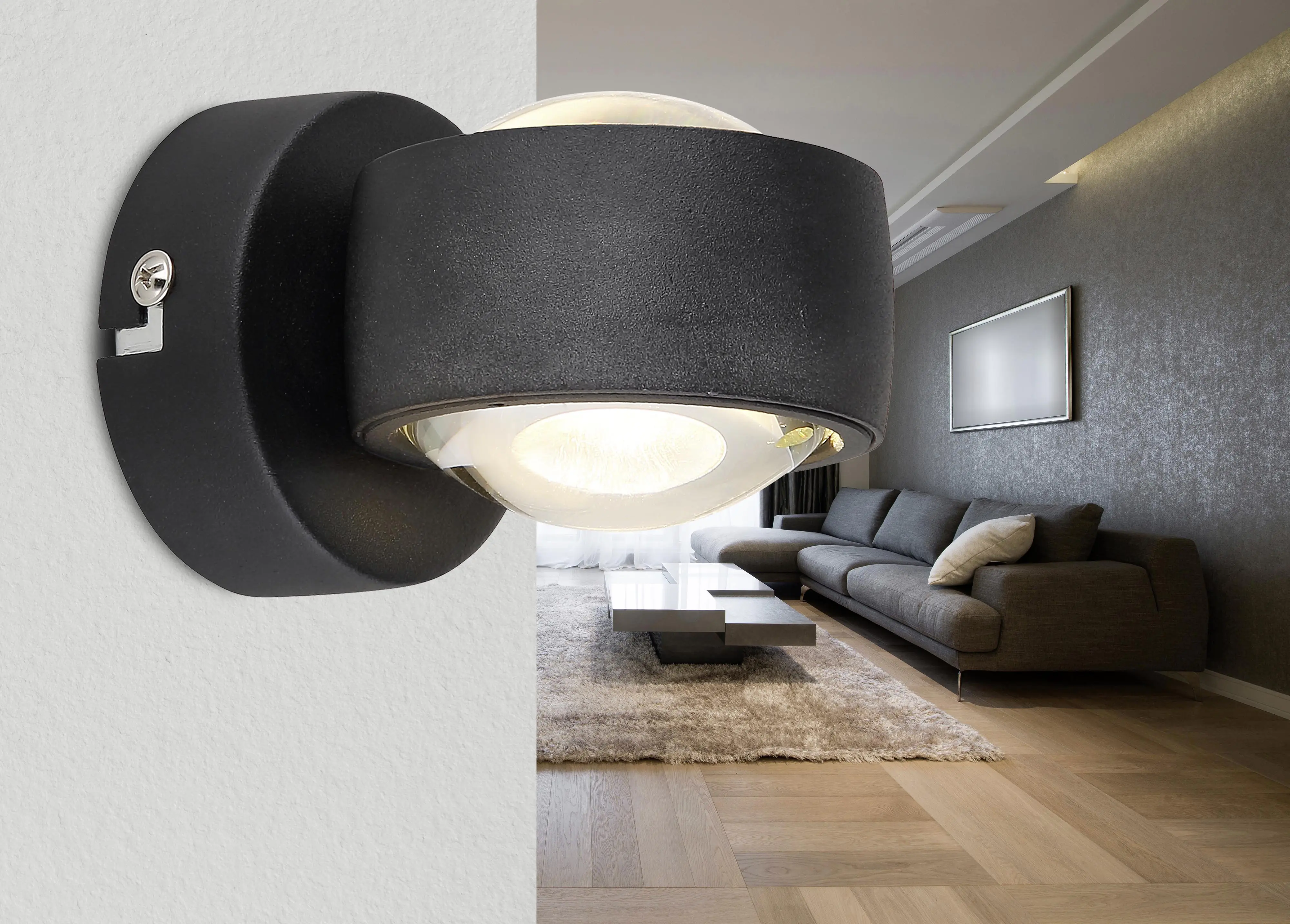 Globo LED Wandleuchte Randi schwarz 7,5 x 7 cm warmweiß