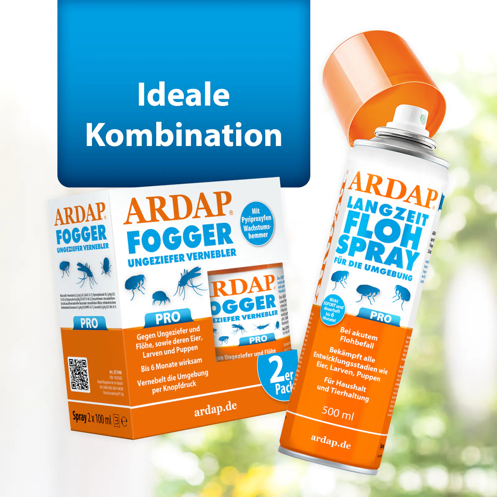 Ardap Pro Fogger vernebelt Ungeziefer und Flöhe 2 x 100 ml