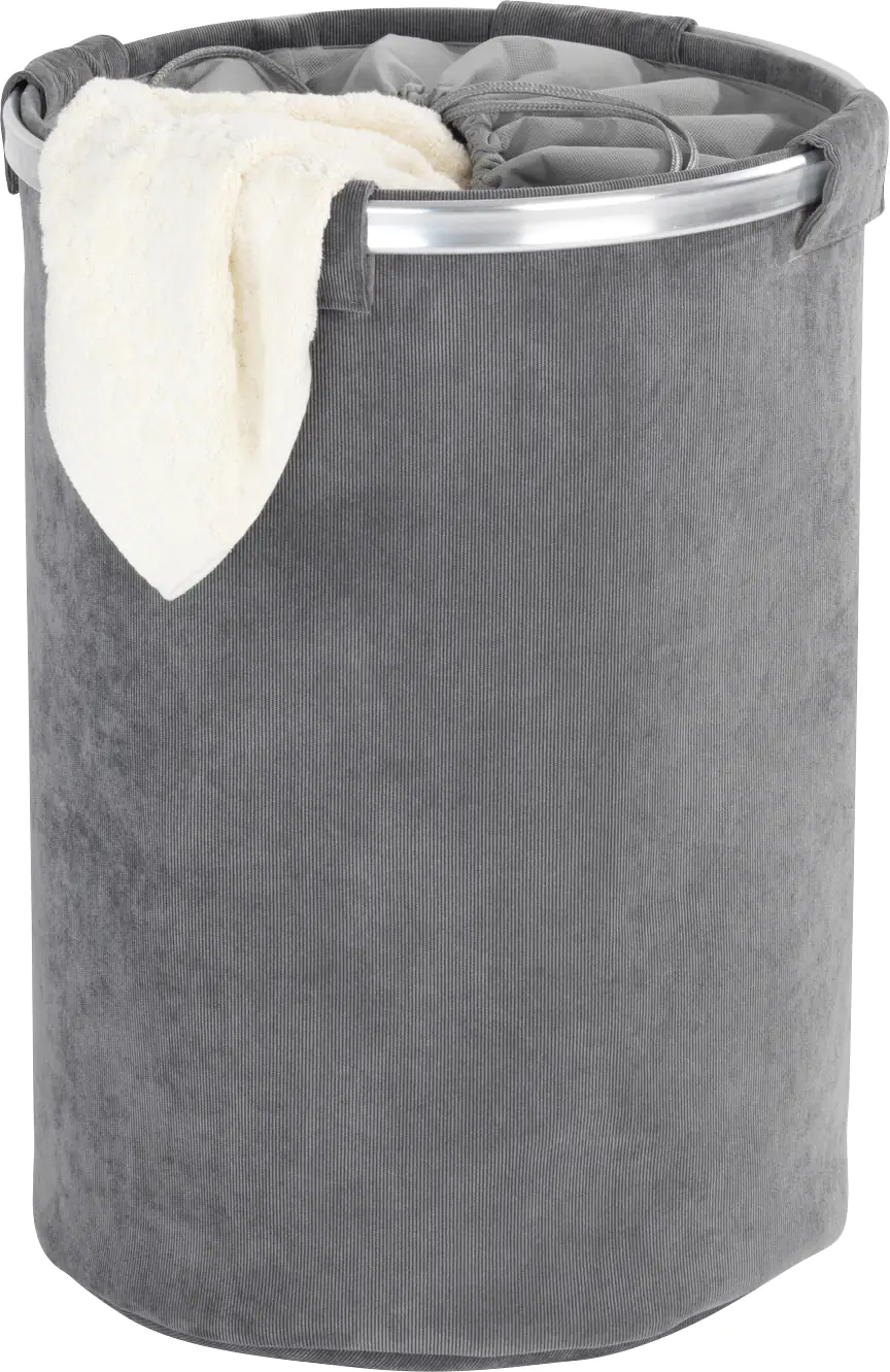 Wenko Wäschesammler Cordoba 68L grau Ø 40 x 54cm (L x B x H)