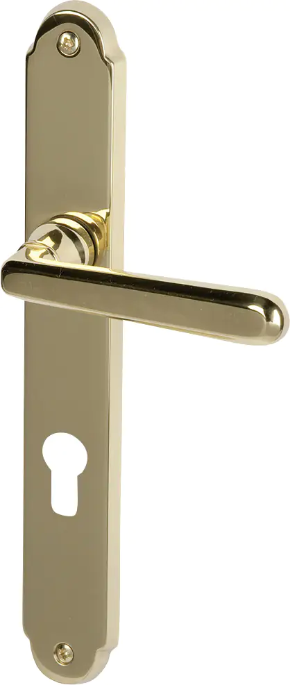 Alpertec PZ-Langschildgarnitur Wien Messing gold abgerundet