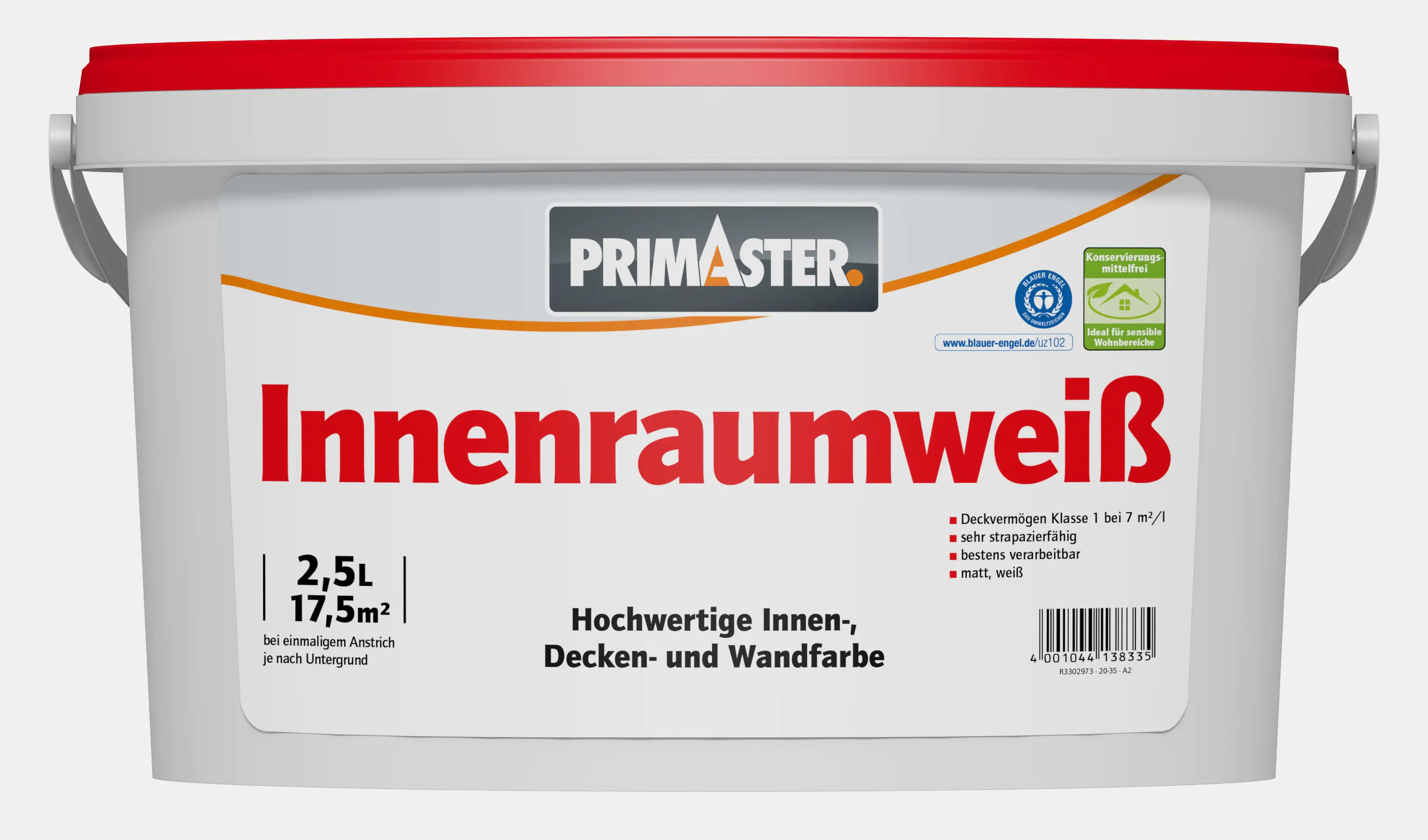 Primaster Innenraumweiß konservierungsmittelfrei 2,5 L weiß