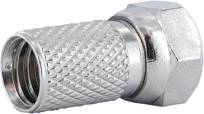 Schwaiger F-Aufdrehstecker Ø 8 mm silber - 4 Stück