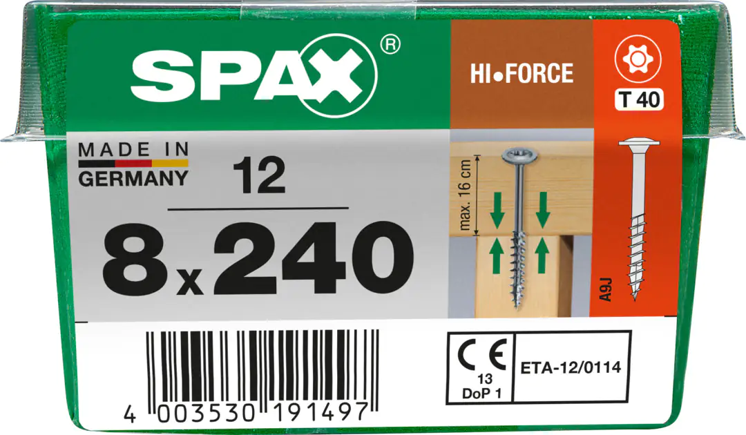 Spax Holzbauschrauben 8.0 x 240 mm TX 40 - 12 Stk.