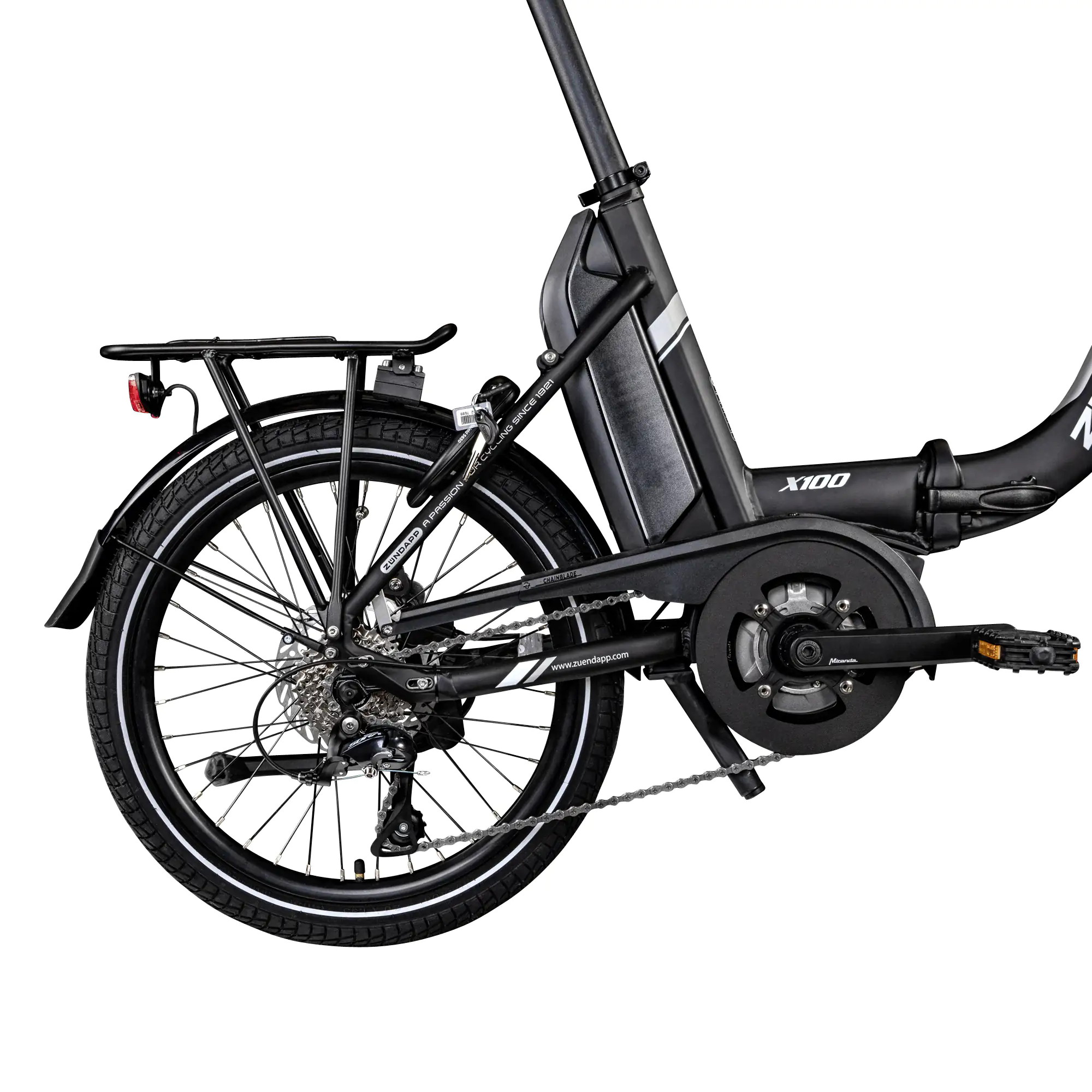 Zündapp E-Bike Faltrad X100 20 Zoll RH 45cm 9-Gang 400 Wh schwarz grau