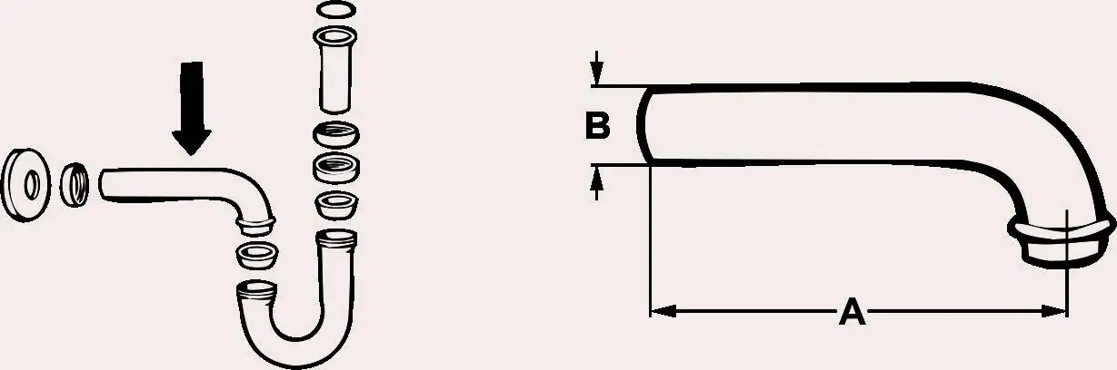 Cornat Wandrohr für Siphon verchromt Ø 32 x 250 mm