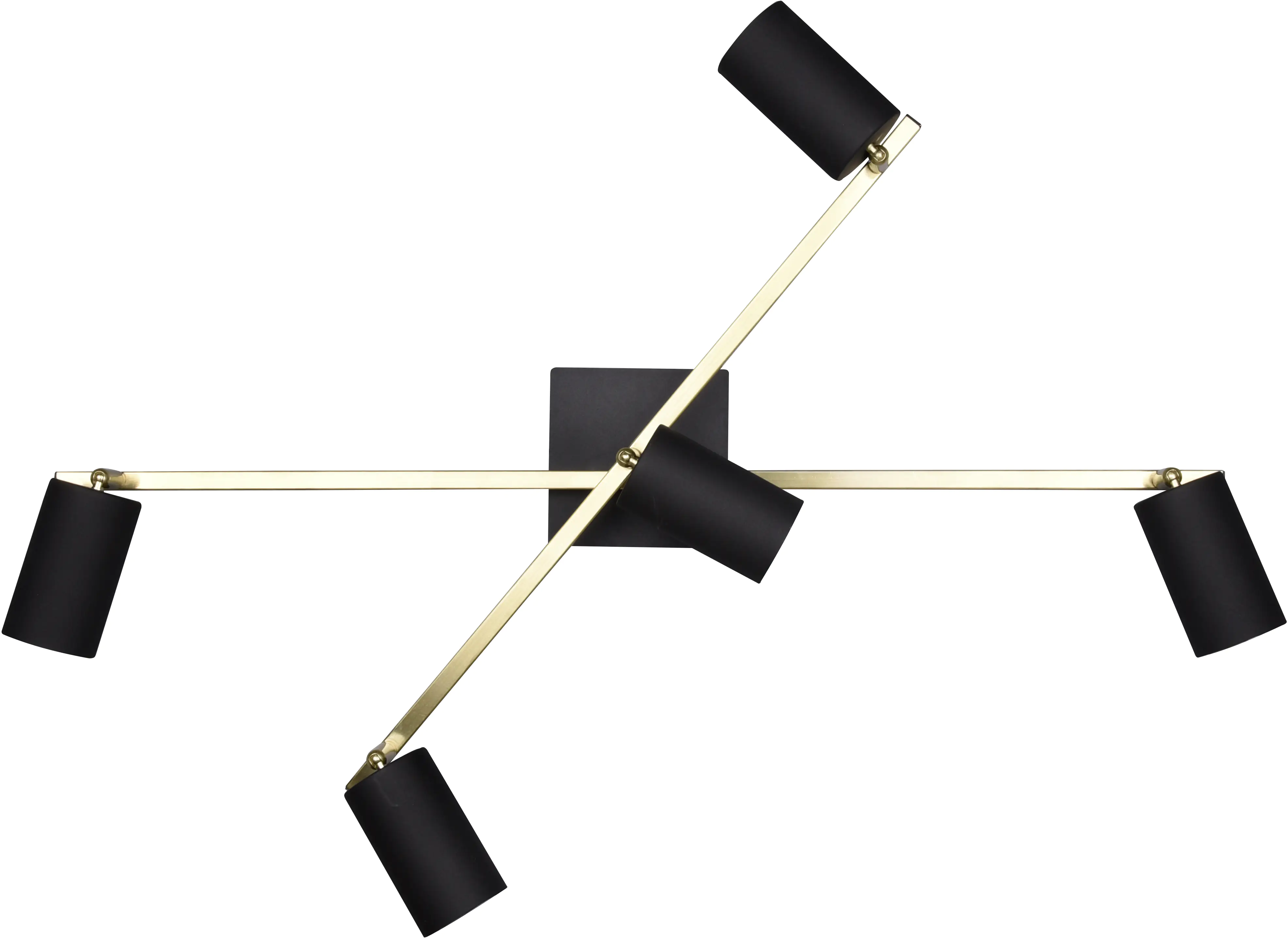 Trio Leuchten 5er Spot Marley schwarz-matt-messing 77,4 x 57,4 cm GU10 35 W Trio Leuchten 5er Spot Marley schwarz-matt-messing 77,4 x 57,4 cm GU10 35 W