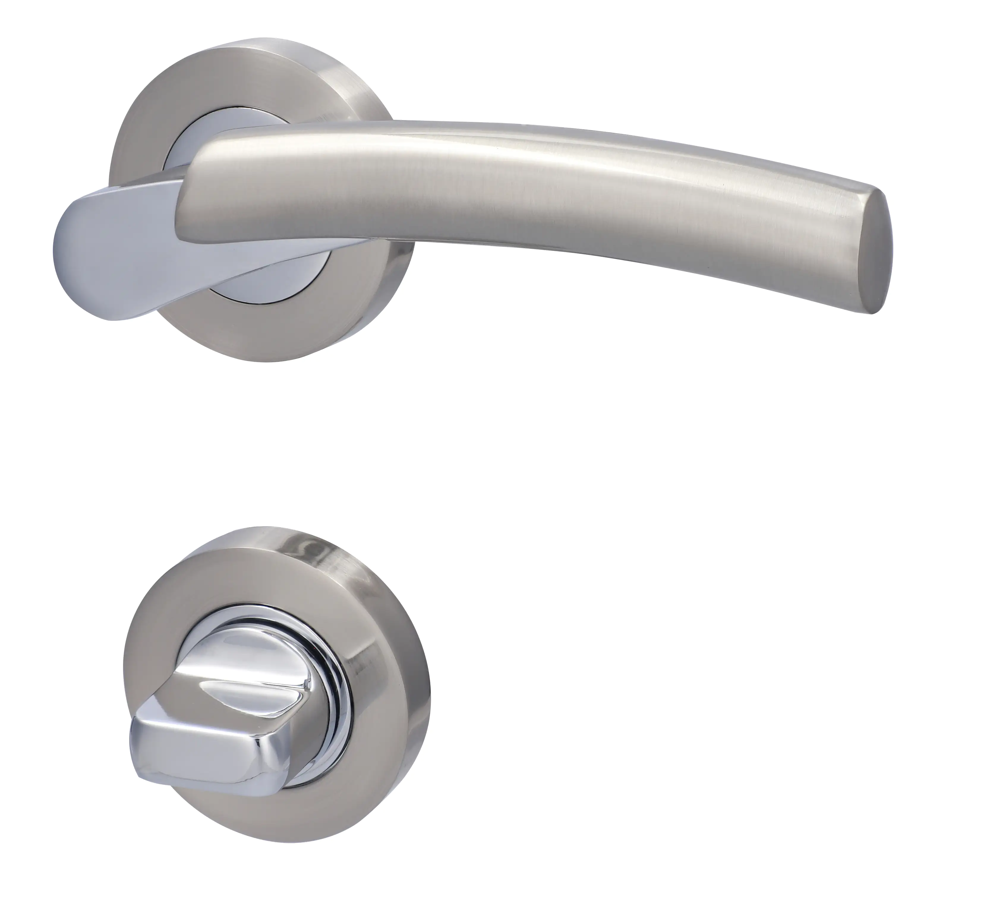 Alpertec WC-Rosettengarnitur Solid 7 Edelstahl silber rund