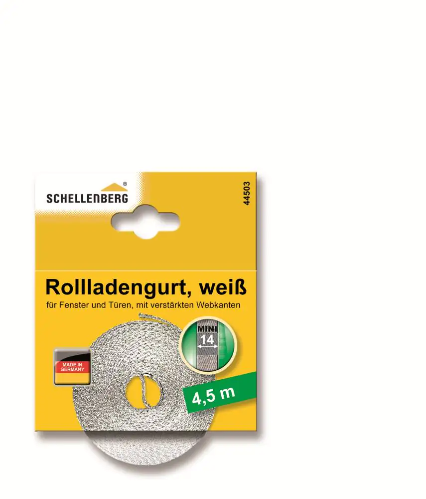 Schellenberg Rollladengurt weiß Breite 14 mm - Länge 4,5 m