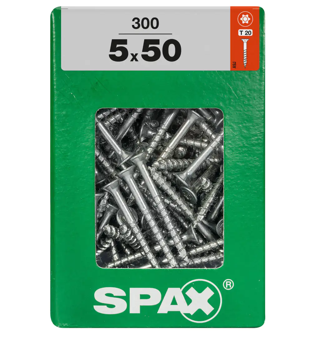 Spax Universalschrauben 5.0 x 50 mm TX 20 - 300 Stk. Spax Universalschrauben 5.0 x 50 mm TX 20 - 300 Stk.