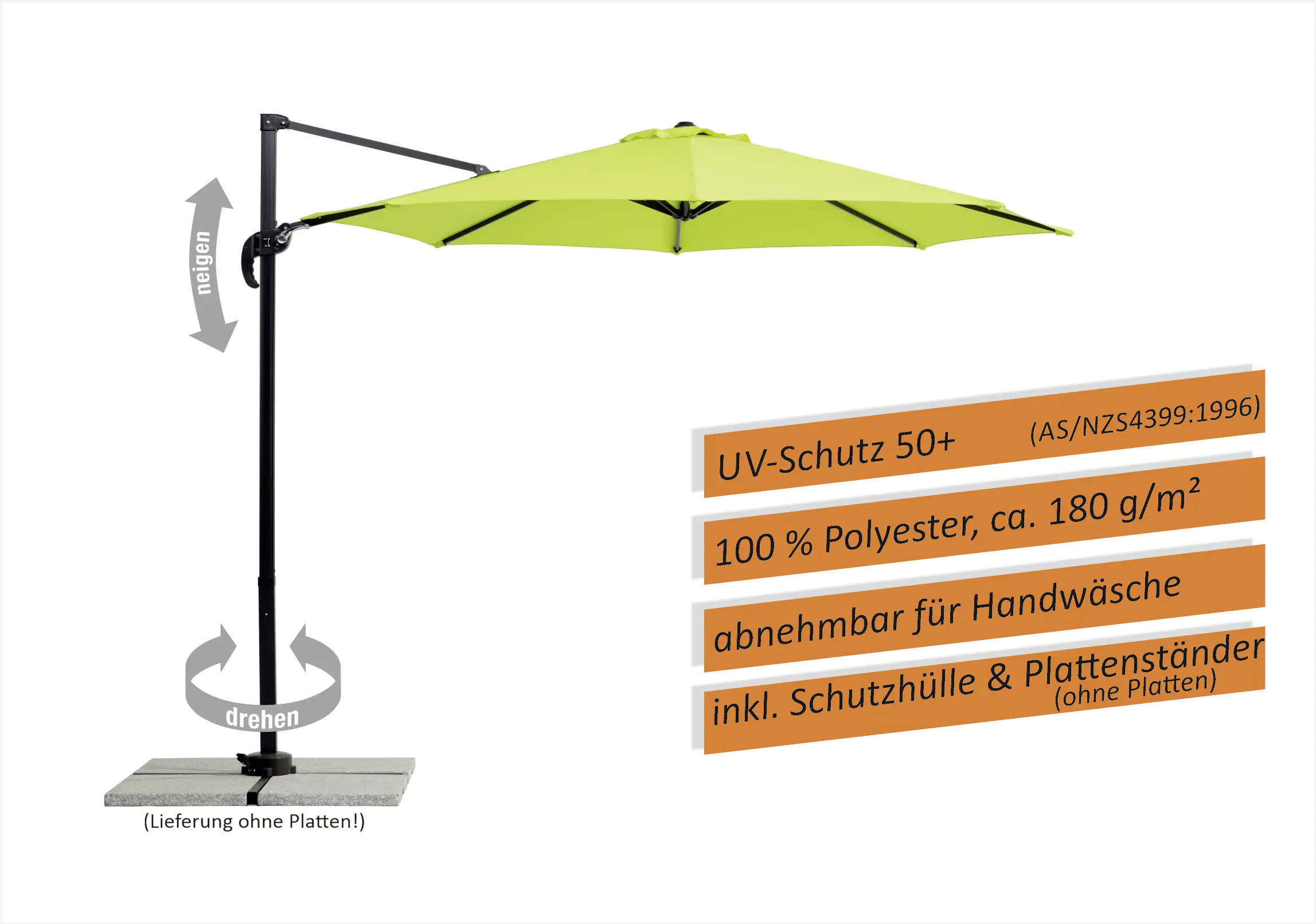 4000570760782_2166114 Schneider Sonnenschirm Rhodos Junior apfelgrün Ø 300 cm