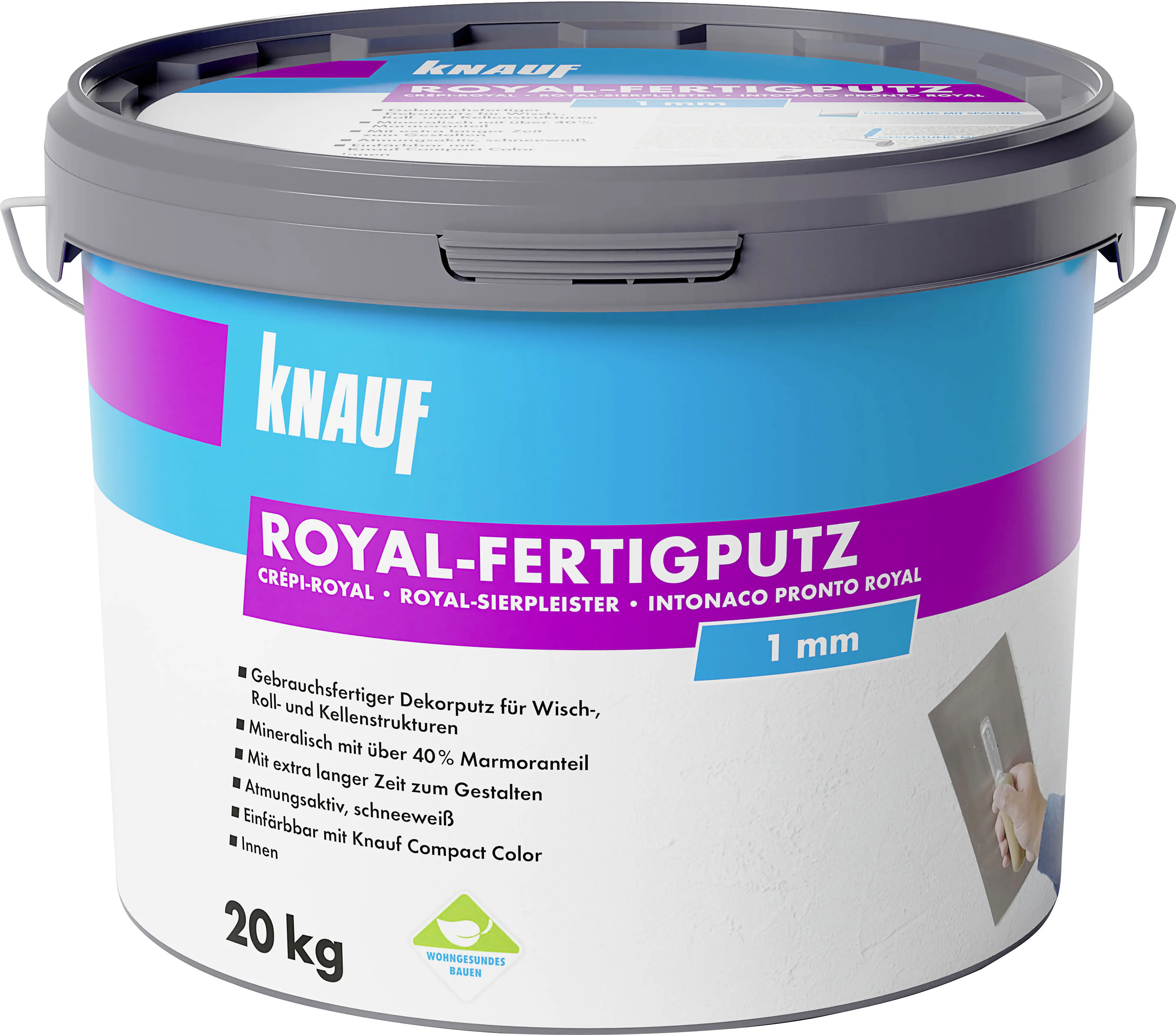 Knauf Royal-Fertigputz 20 kg 1,0 mm Körnung schneeweiß