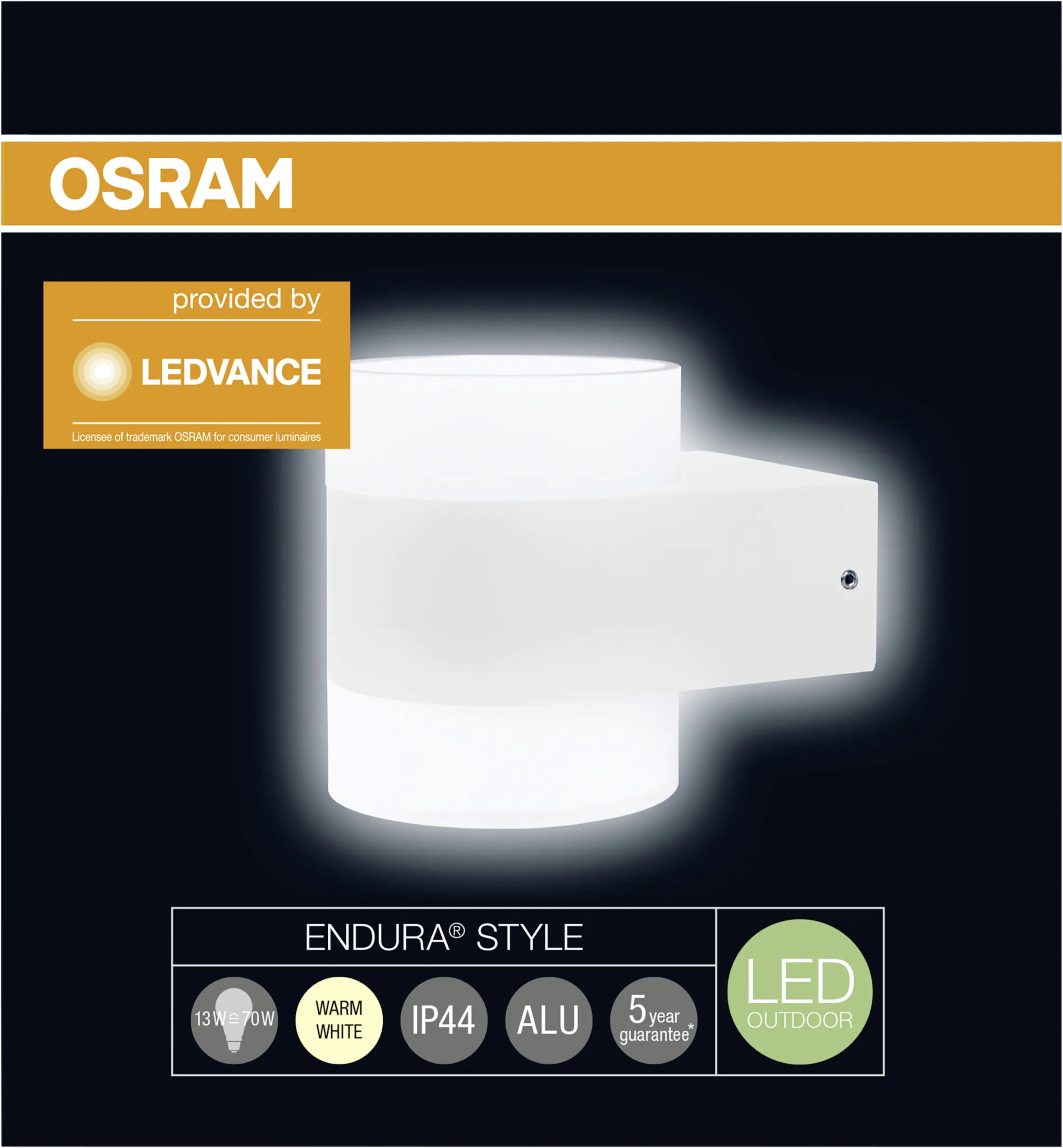 Ledvance Außenleuchte Endura Style Updown weiß Up- & Downlight