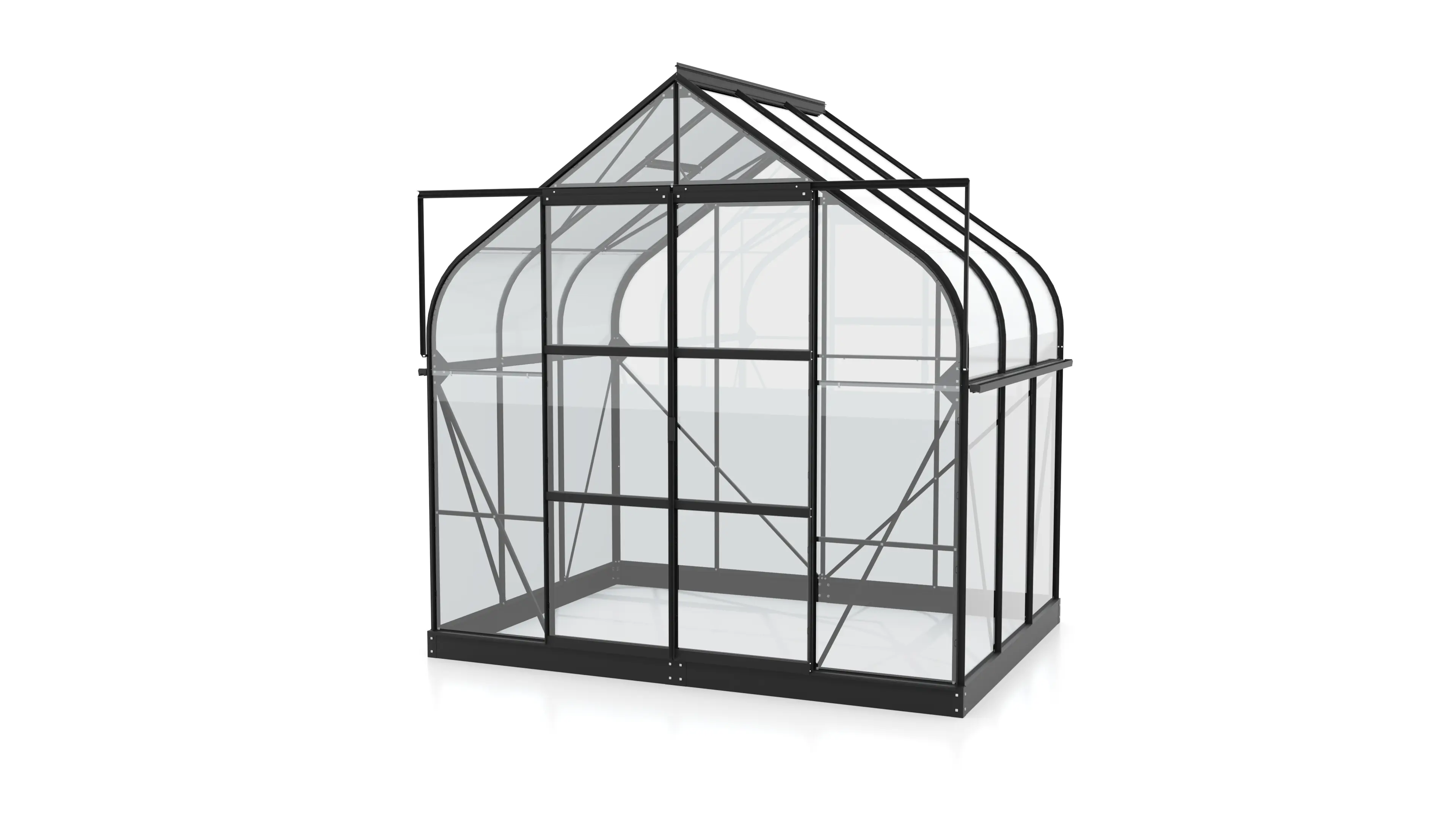 Vitavia Gewächshaus-Set-Set Dione 5000 ESG 3 mm schwarz 254 x 192 cm