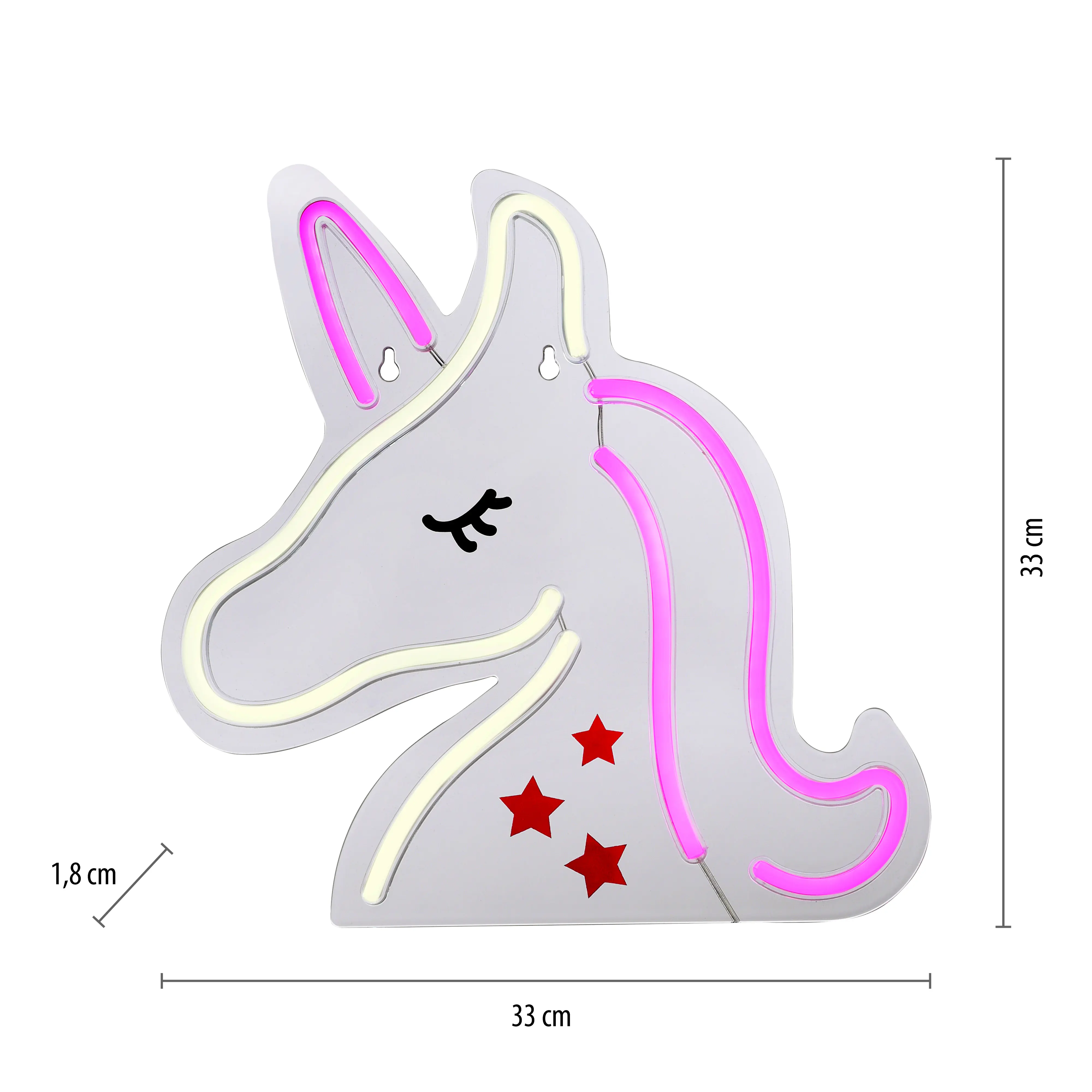 Just light LED Dekoleuchte Unicorn 33 x 1,5 x 33 cm Just light LED Dekoleuchte Unicorn 33 x 1,5 x 33 cm