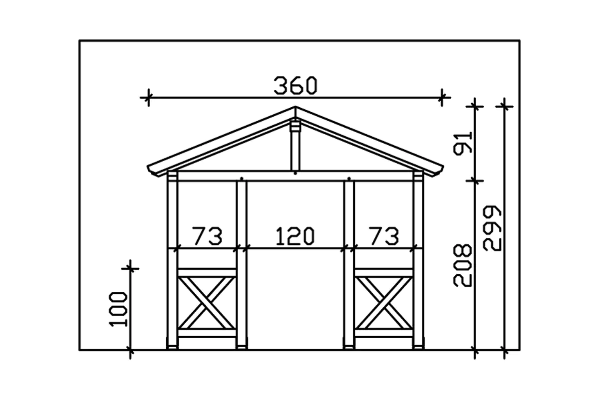 SKAN HOLZ Vordach Stralsund Typ 5 360 x 139 cm, lasiert in Eiche hell