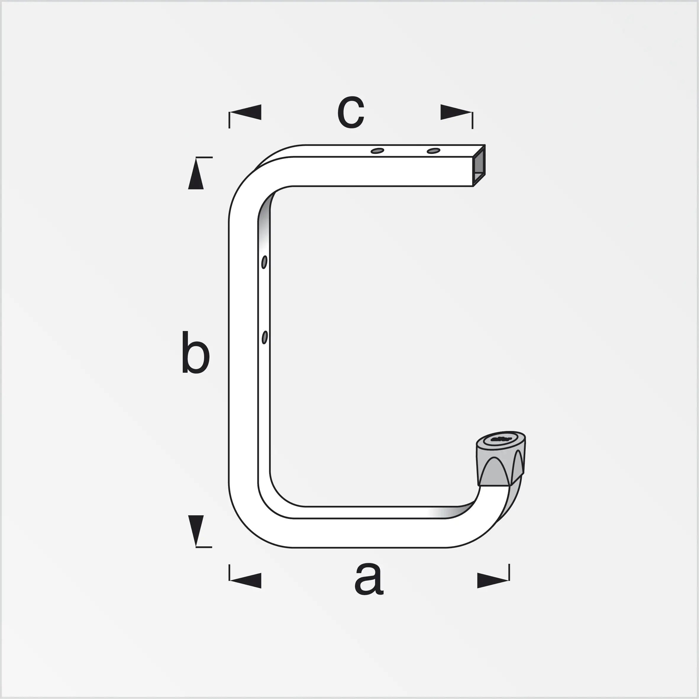 alfer Wand- und Deckenhaken 150 x 255 x 155 mm Stahl verzinkt Kappe rot