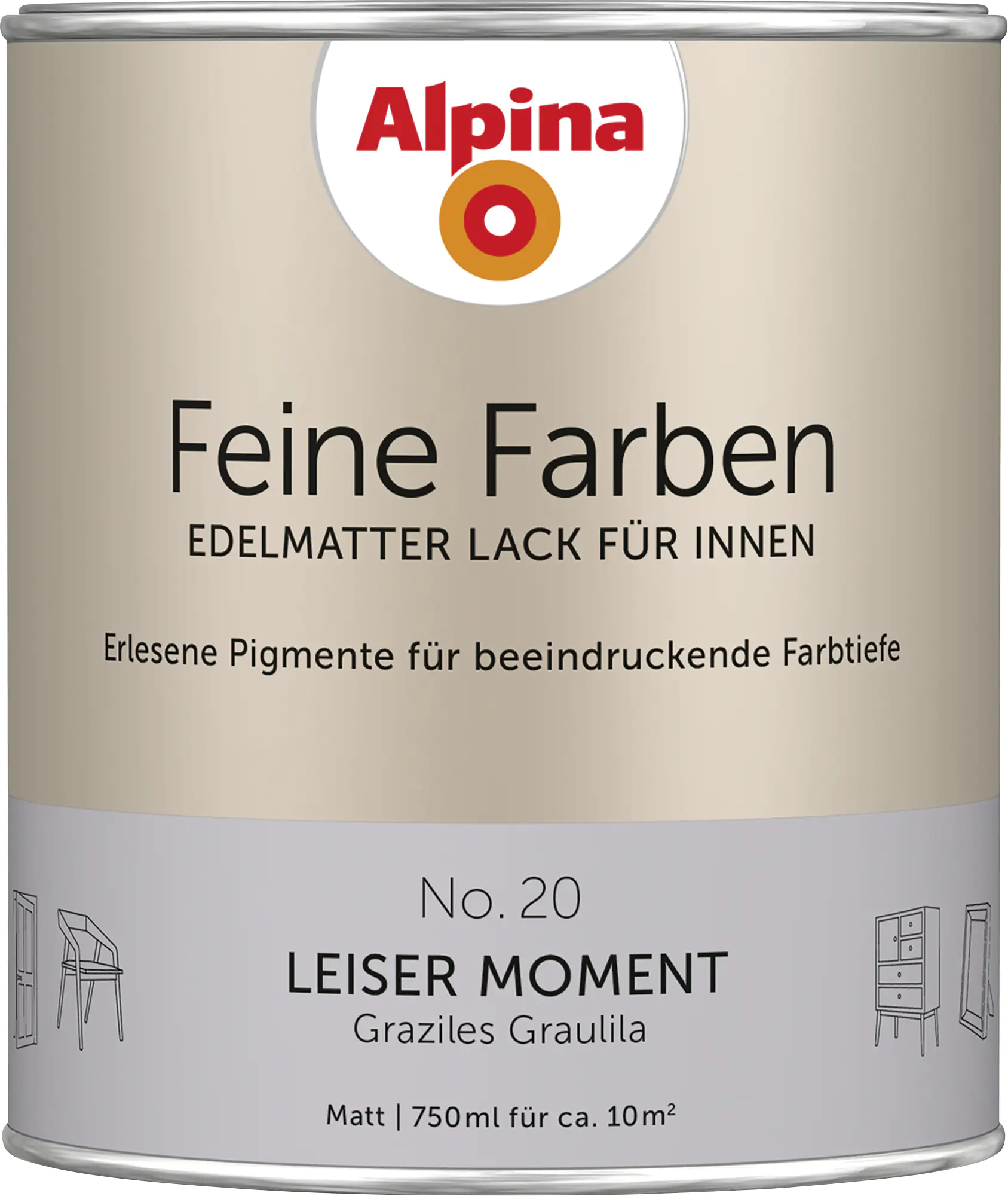Alpina Feine Farben Lack No. 20 Leiser Moment  graulila edelmatt 750 ml
