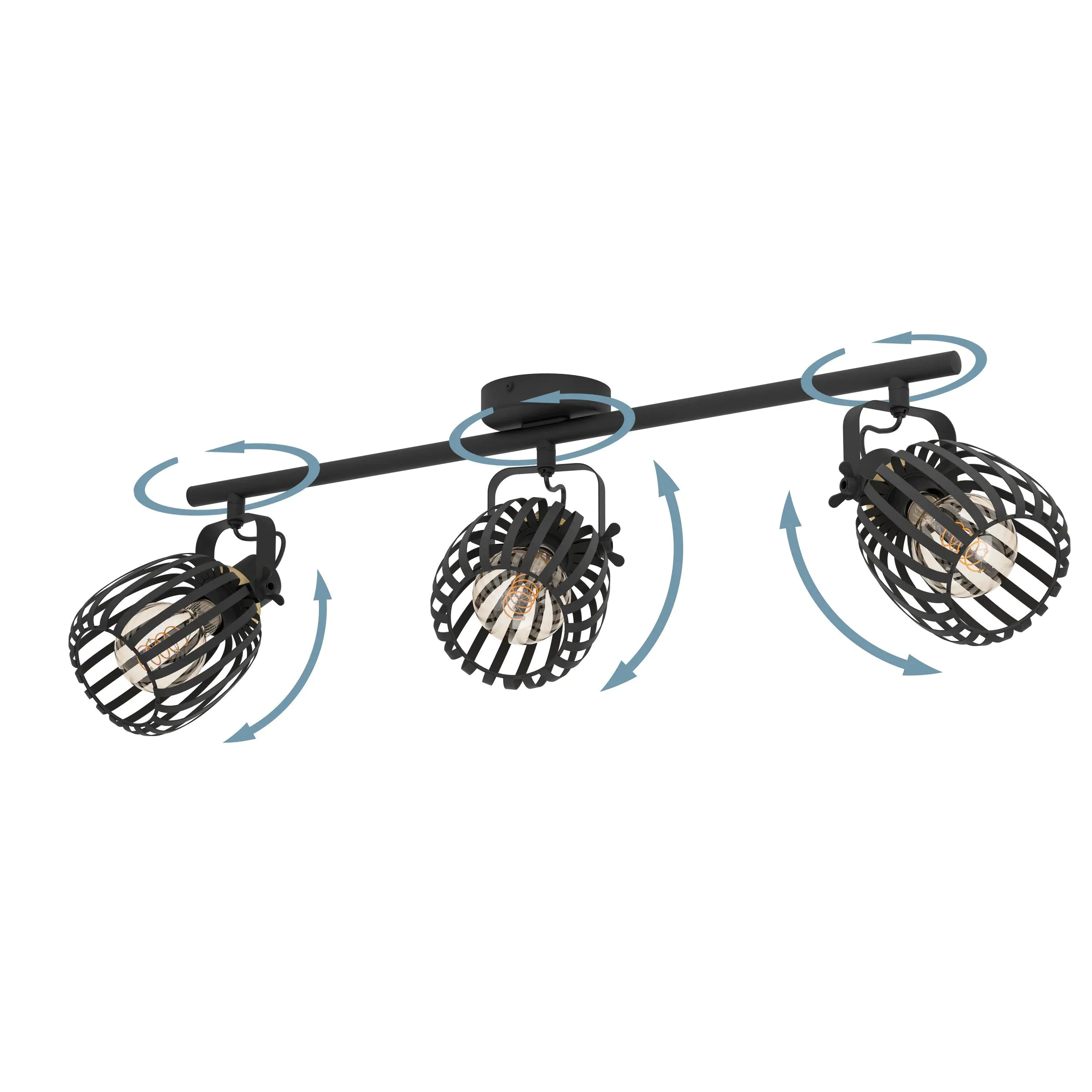 Eglo 3er Spot Girona schwarz messing 77,5 x 19 cm Eglo 3er Spot Girona schwarz messing 77,5 x 19 cm