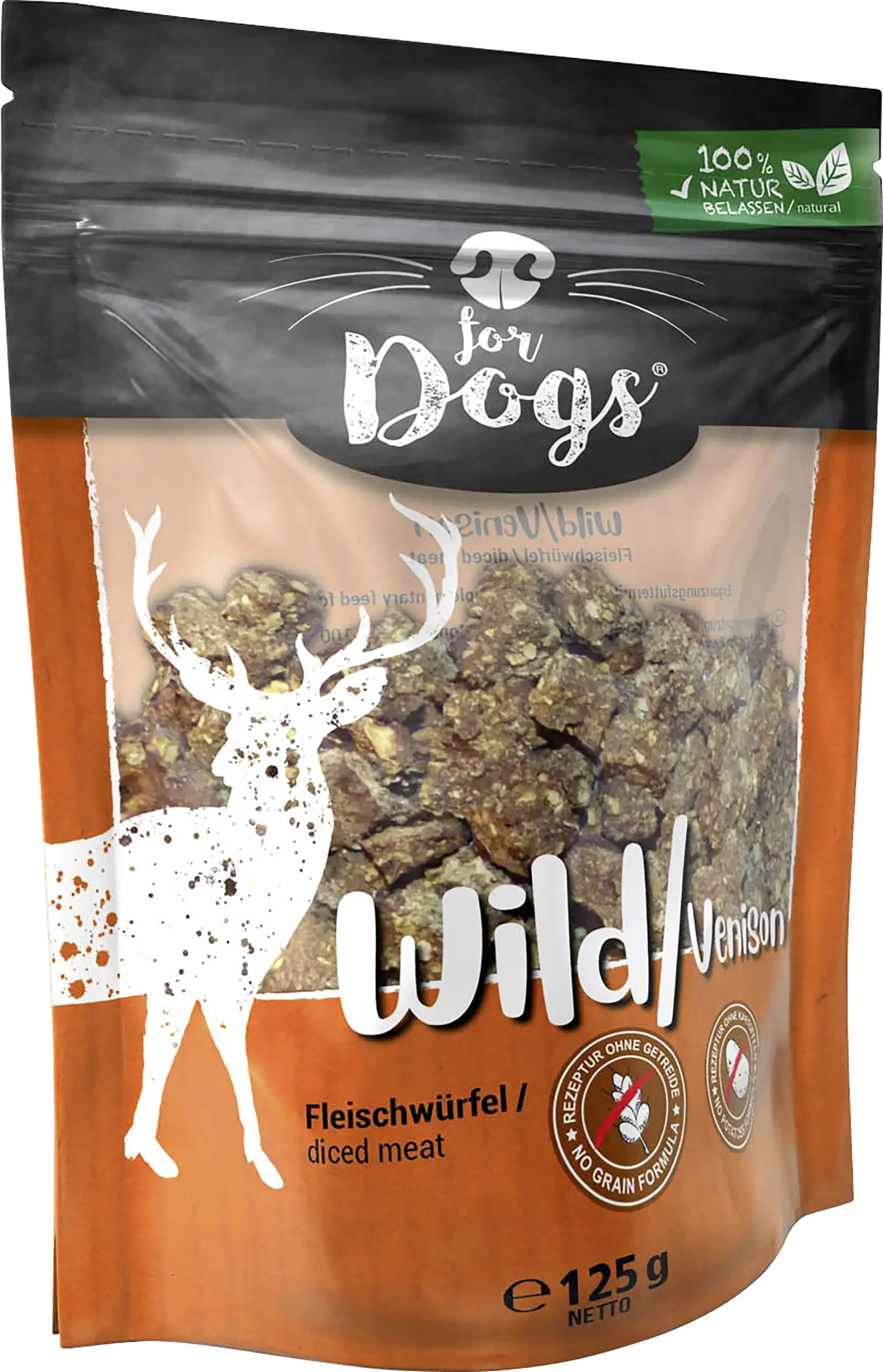 for Dogs Hundesnack Fleischwürfel Wild 125g