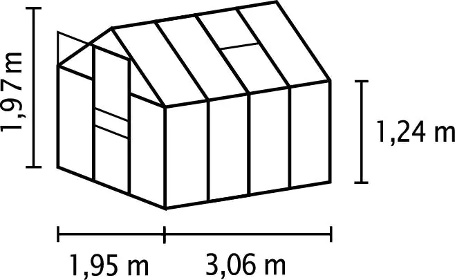 Vitavia Gewächshaus Calypso 5800 192 x 302 cm 4 mm Hohlkammerplatten