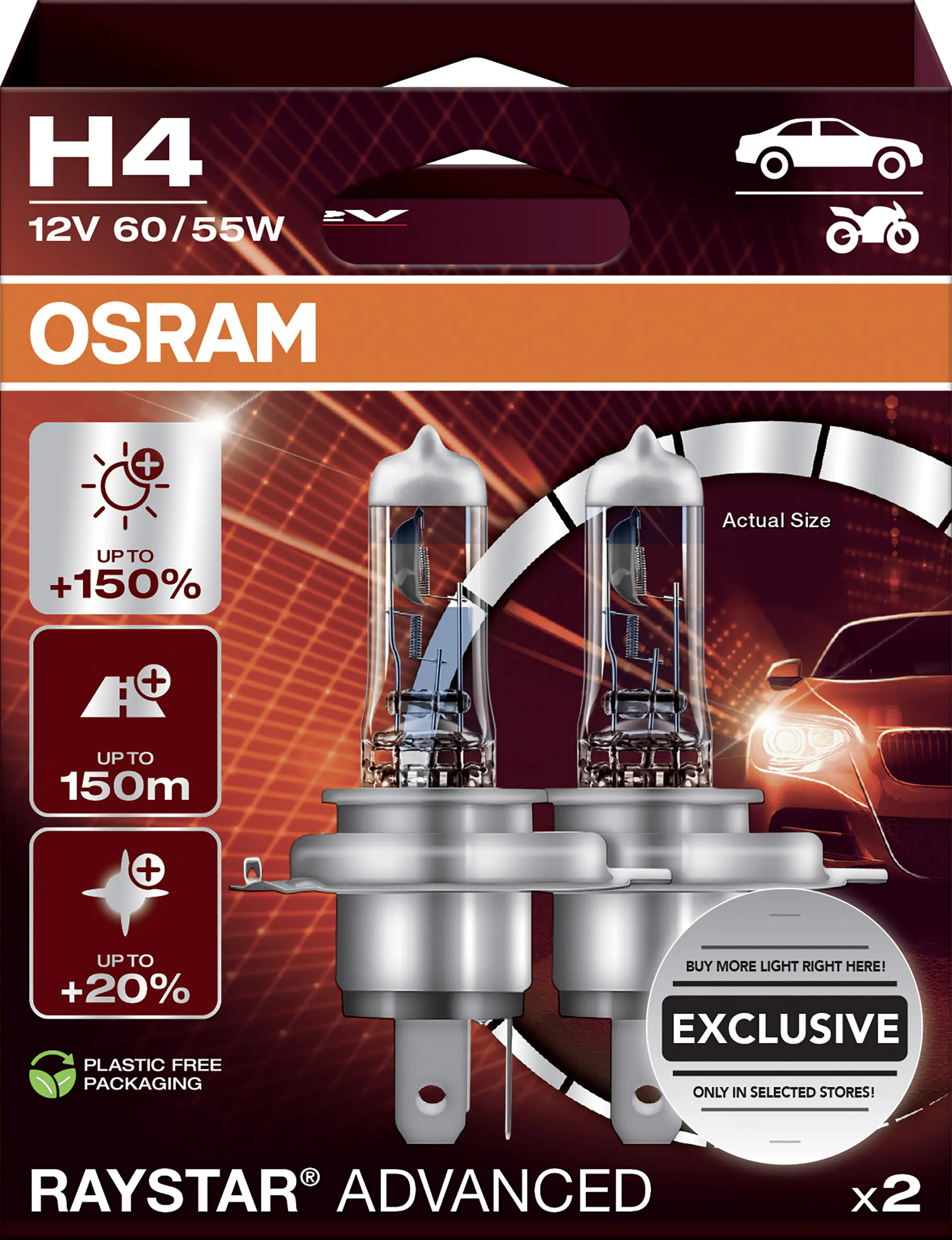 Osram Scheinwerferlampe H4 Raystar Advanced 2.0 2 Stück Osram Scheinwerferlampe H4 Raystar Advanced 2.0 2 Stück