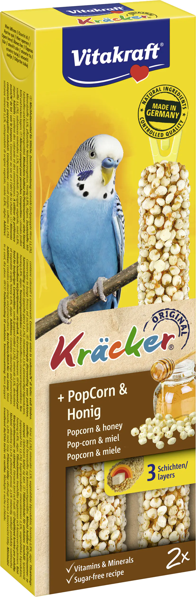 Vitakraft Kräcker® PopCorn & Honig 2 Stück / 45 g Vitakraft Kräcker® PopCorn & Honig 2 Stück / 45 g
