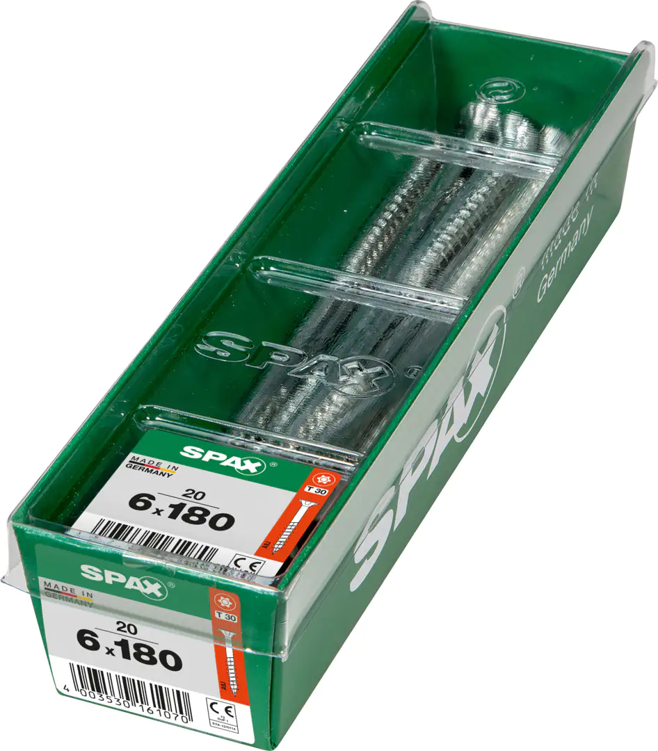 Spax Universalschrauben 6.0 x 180 mm TX 30 - 20 Stk. Spax Universalschrauben 6.0 x 180 mm TX 30 - 20 Stk.