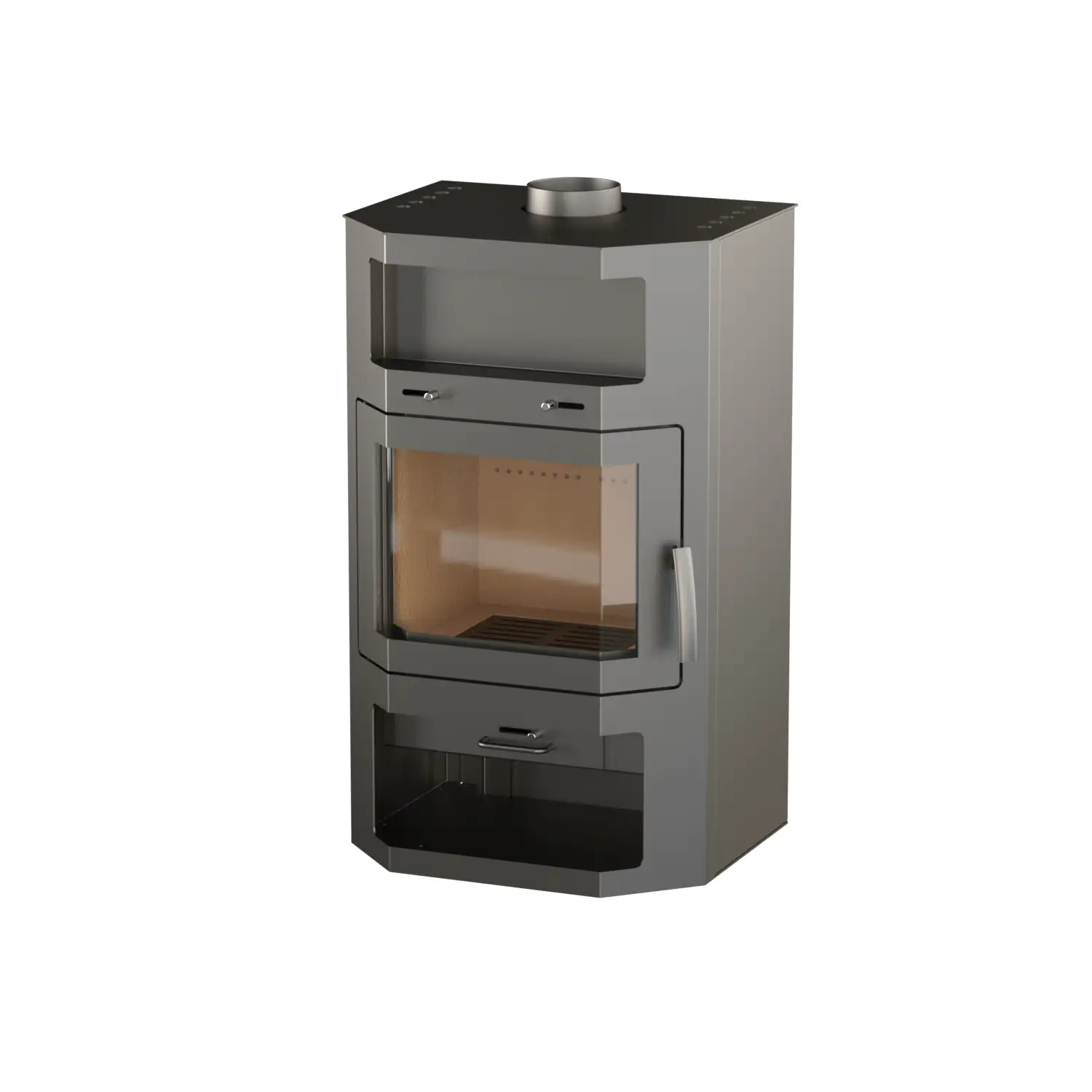 Thermia Kaminofen Bali Max Stahl gussgrau 8,5 kW