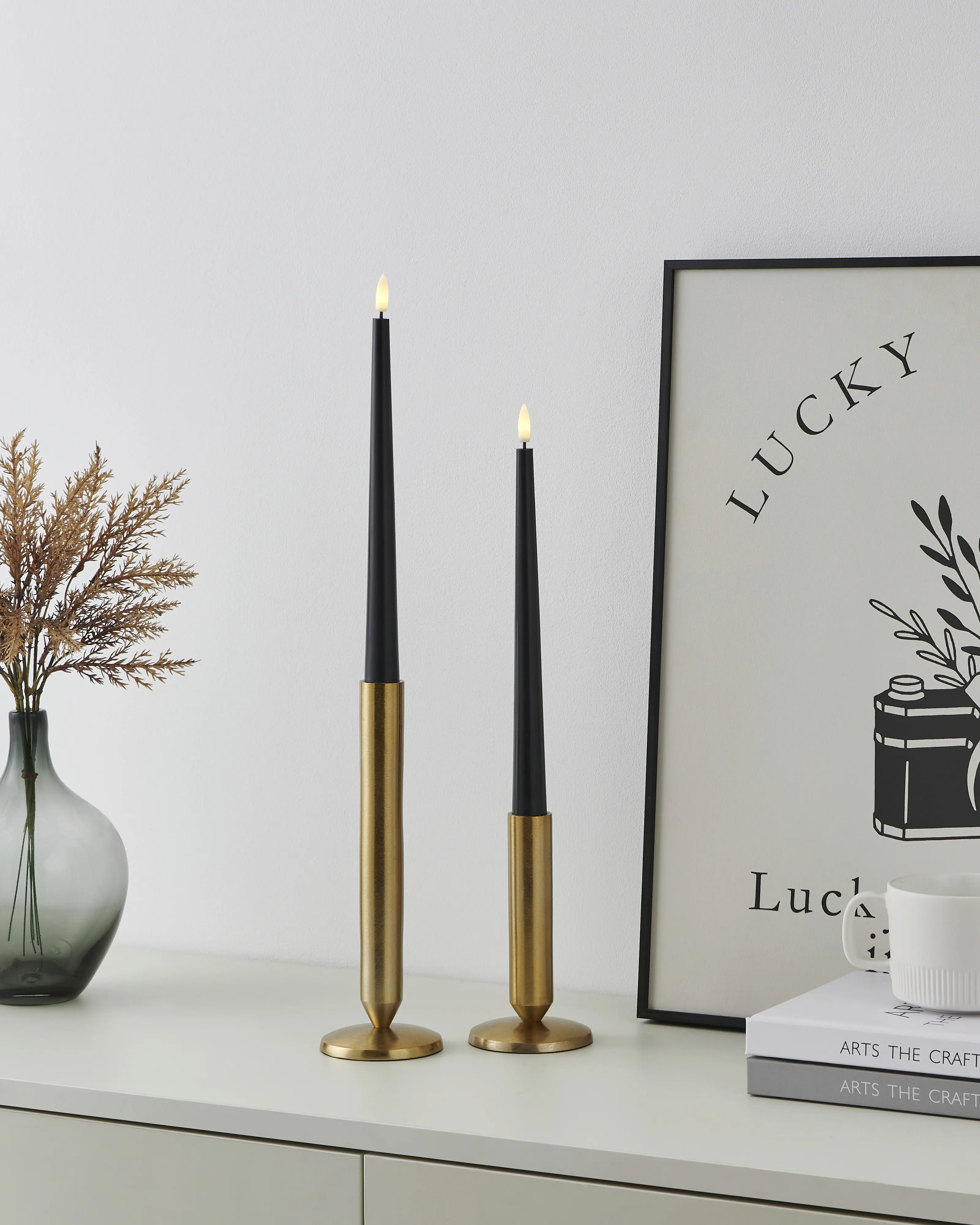 Eglo LED Kerze Kavieng warmweiß 28 x Ø 2,2 cm schwarz - 2 Stück 