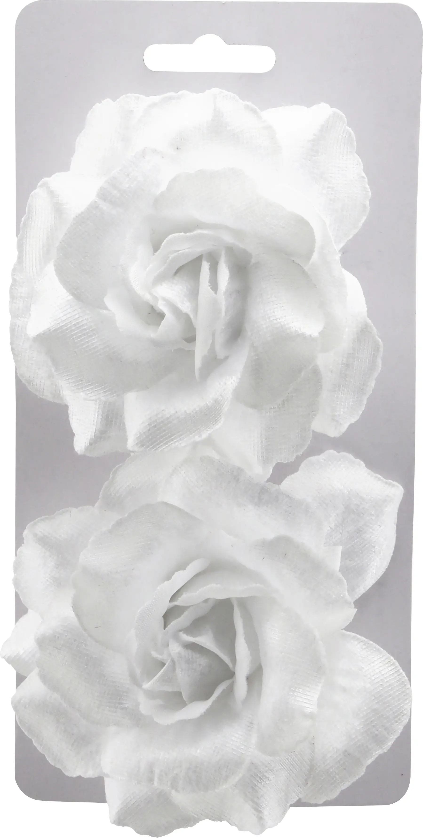 Weihnachtsdeko Rose aus Stoff 10 cm weiß - 2 Stück