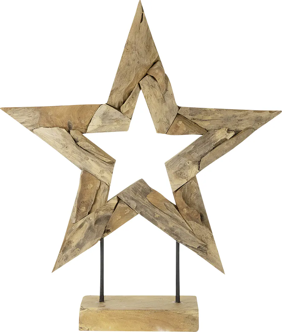 Dijk Teakholz Stern mit Fuß 58 x 13 x 68 cm