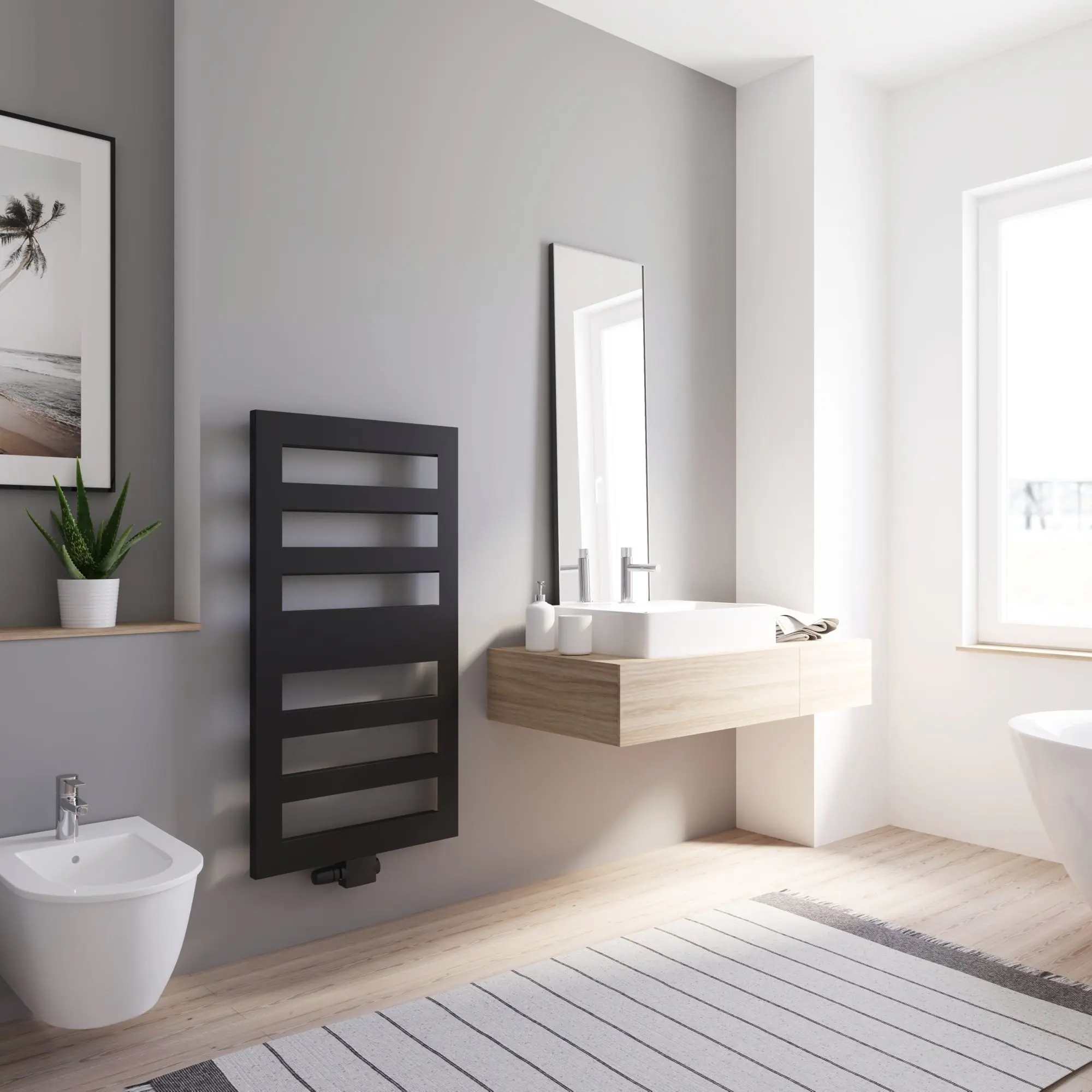 Schulte Design-Heizkörper Münster 114,5 x 60,5 cm mattschwarz 397 W