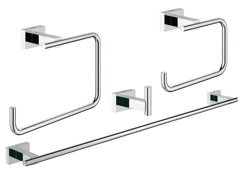 Grohe Essentials Cube Bad-Set 4 in 1 Metall, chrom glänzend Grohe Essentials Cube Bad-Set 4 in 1 Metall, chrom glänzend