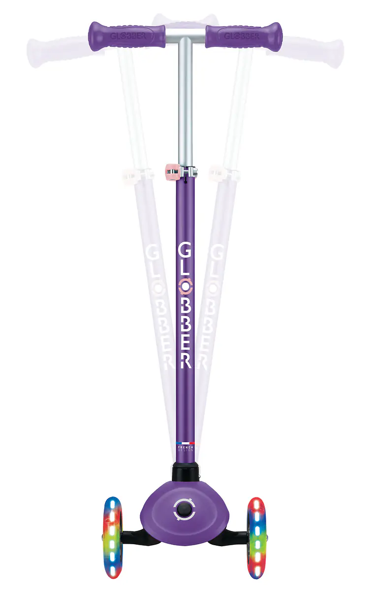 Globber Scooter für Kinder mit Leuchtrollen Primo Plus Lights lila
