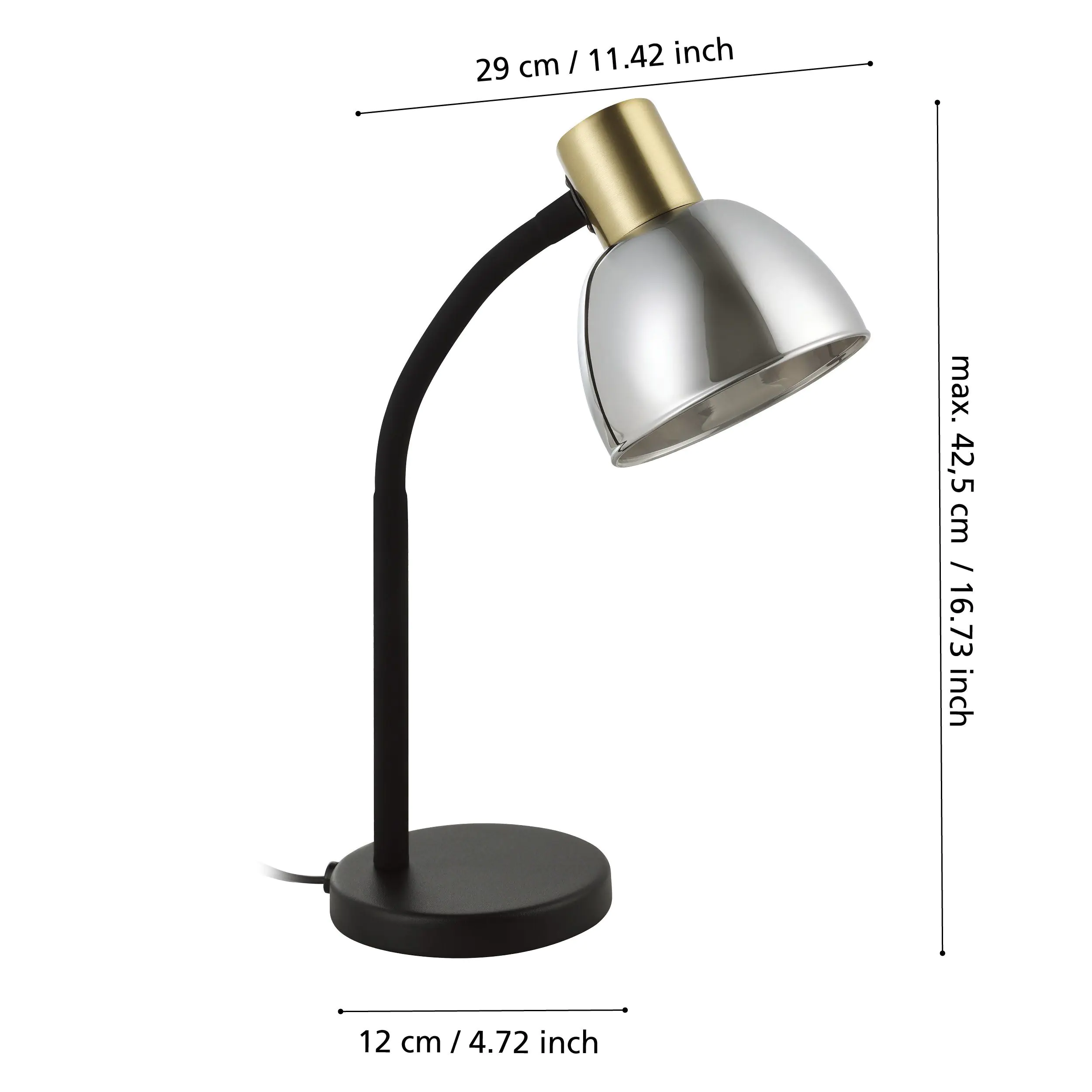 Eglo Tischleuchte Macere schwarz messing 34 x 22 x 12 cm E14 Eglo Tischleuchte Macere schwarz messing 34 x 22 x 12 cm E14
