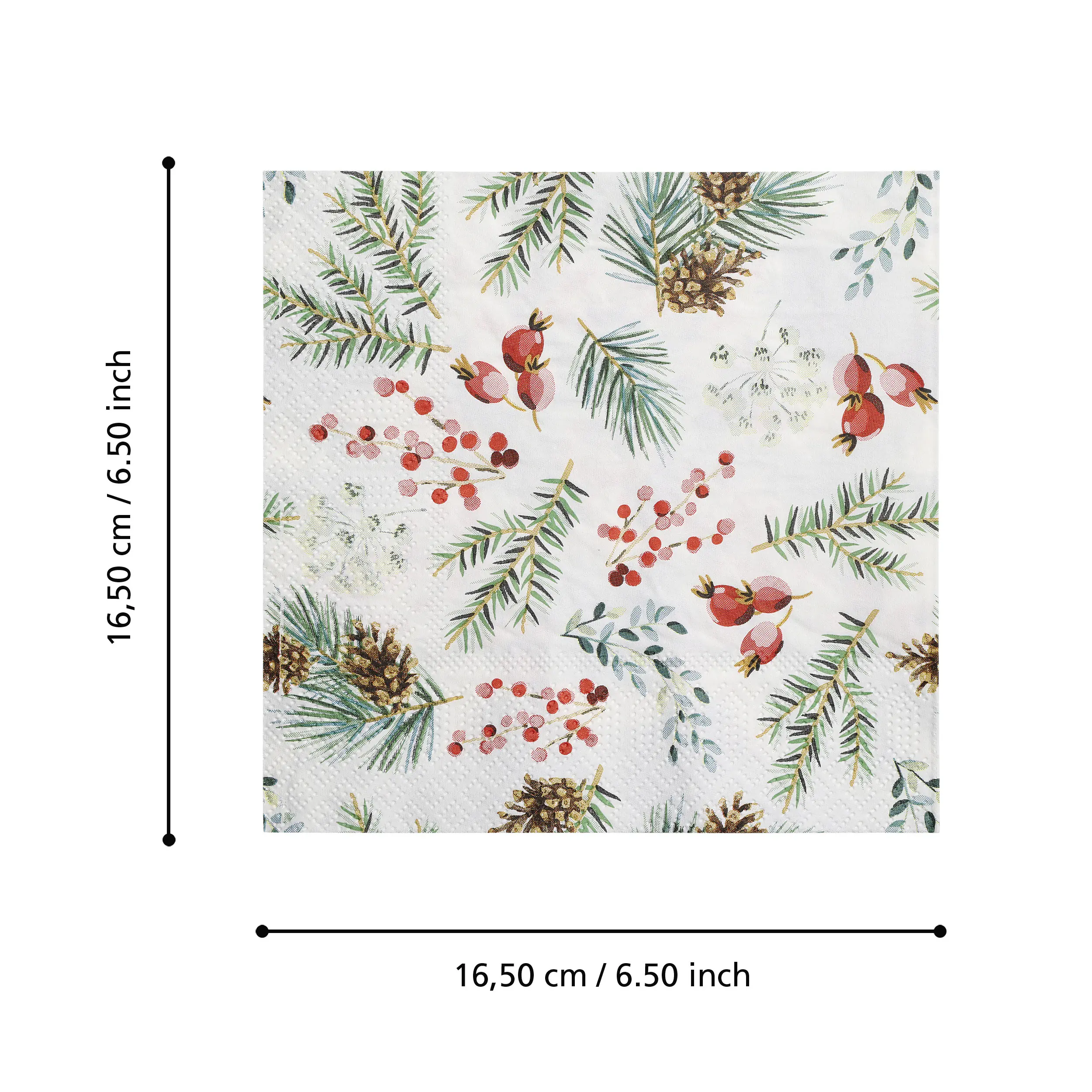 Eglo Servietten X-Mas Zweige Pasig bunt 16,5 x 16,5 cm - 20er Pack