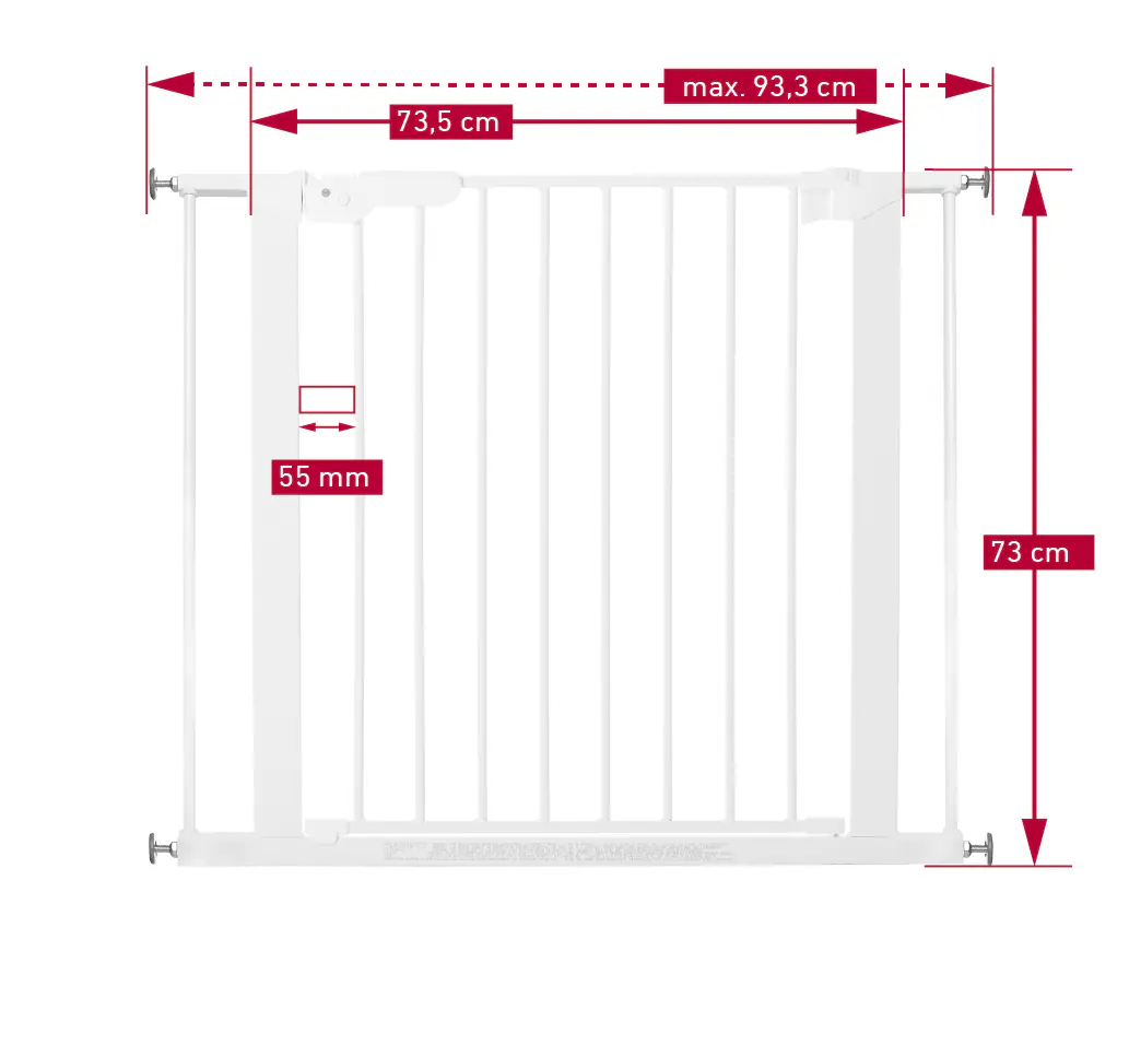 DOLLE Sicherheitsgitter Björn einstellbar 73,5 bis 93,3 cm, weiß