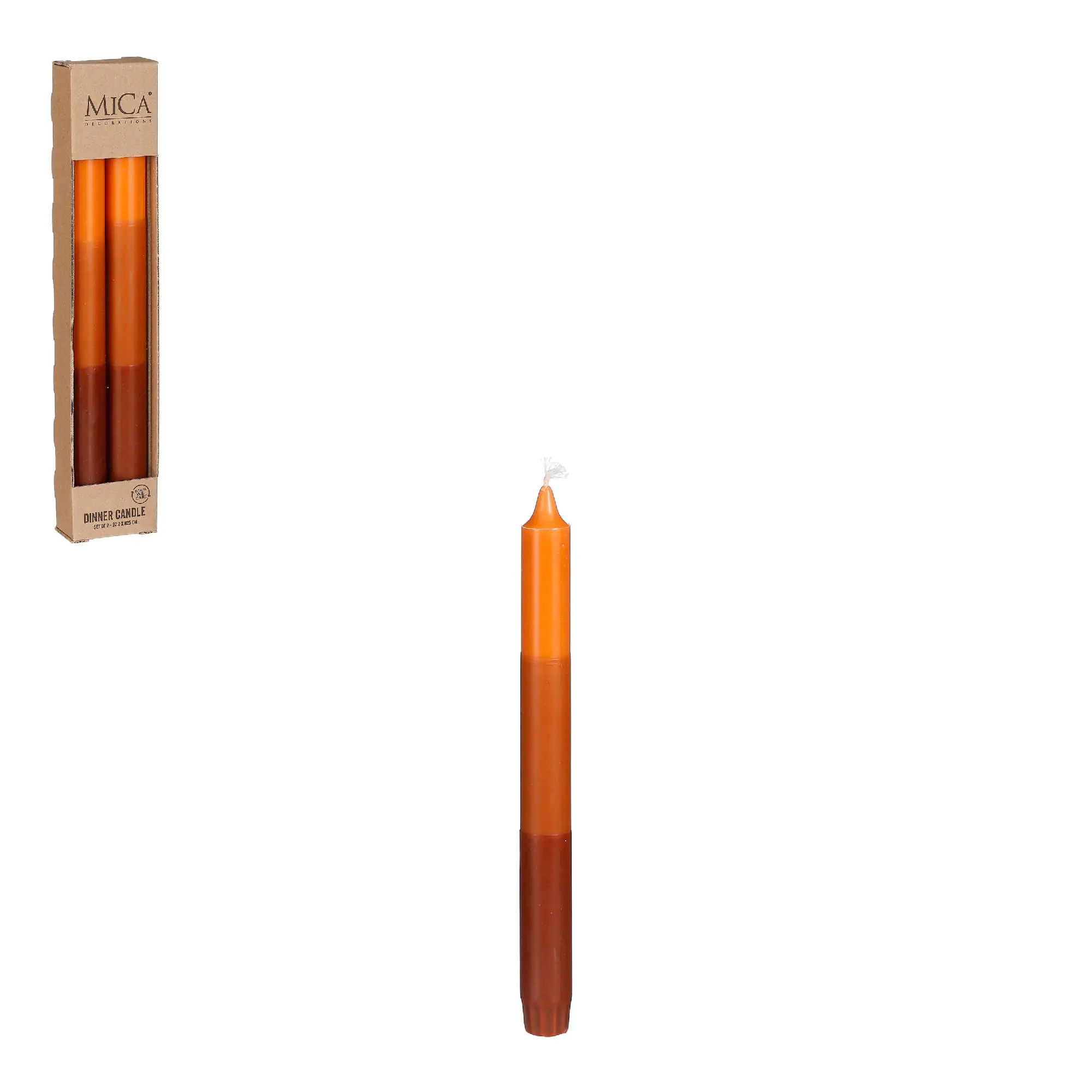 Mica Spitzkerze Dip-dye Stearin orange - 2 Stück Mica Spitzkerze Dip-dye Stearin orange - 2 Stück