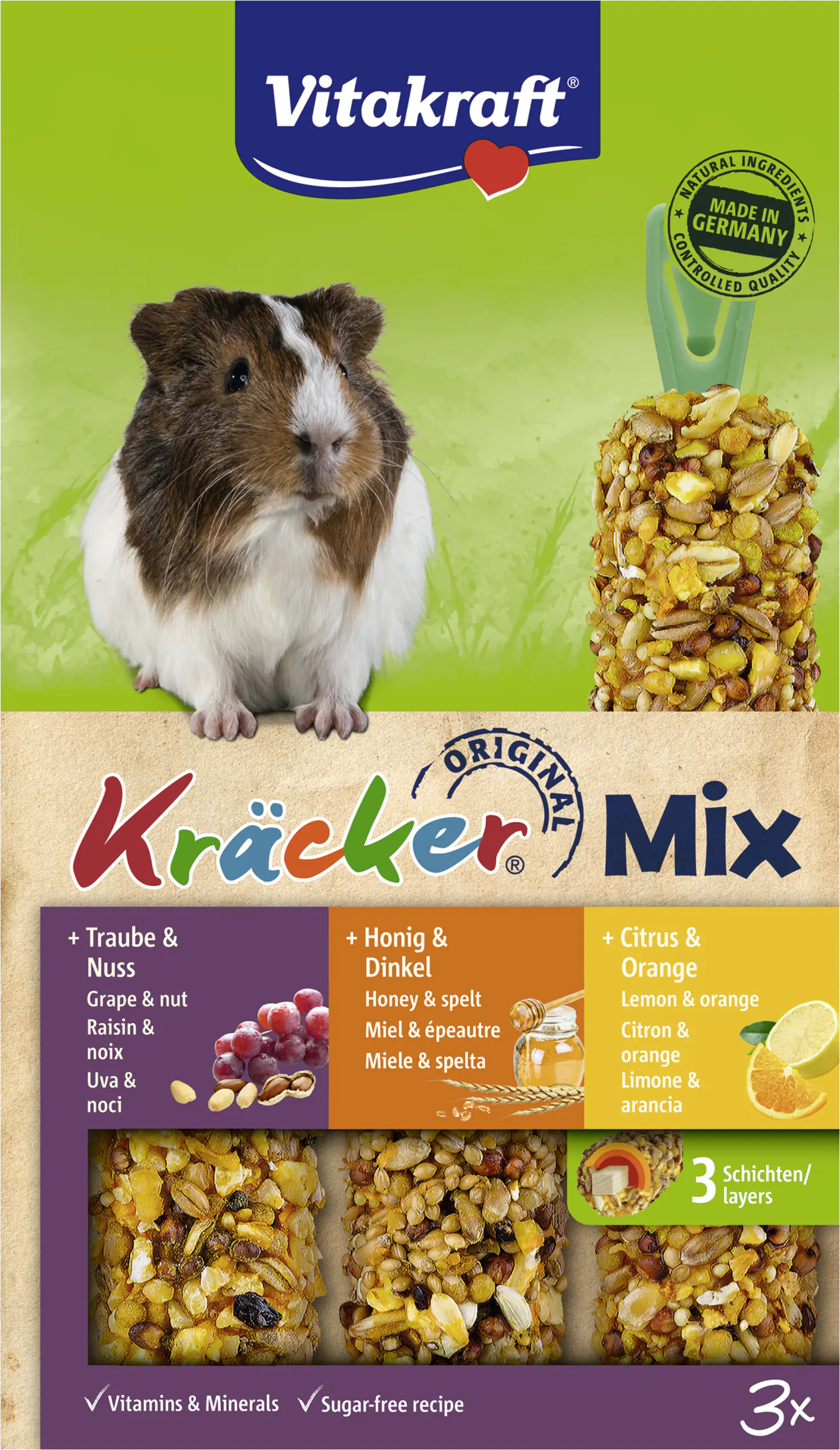 Vitakraft Kräcker® Trio Nuss Honig Citrus MS 3 Stück / 168 g