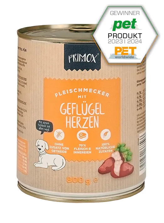 Primox Nassfutter für Hunde Geflügelherzen 800 g Primox Nassfutter für Hunde Geflügelherzen 800 g