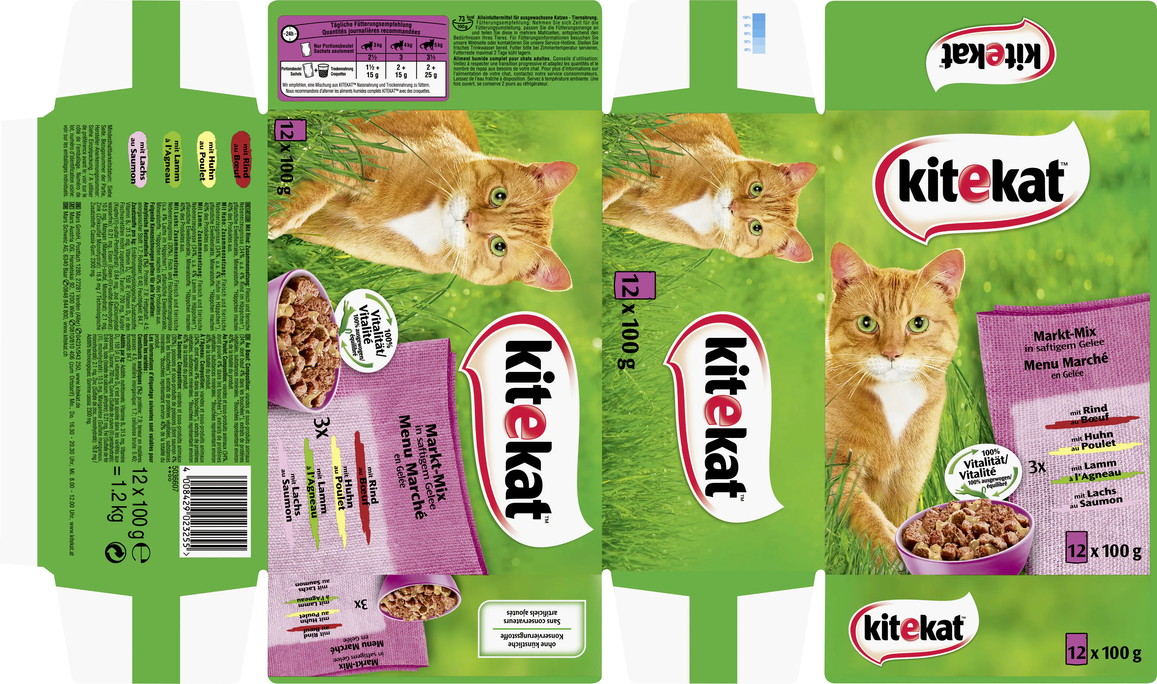 4008429023255_3148715 Kitekat Portionsbeutel Multipack Markt Mix in Gelee 12 x 100 g